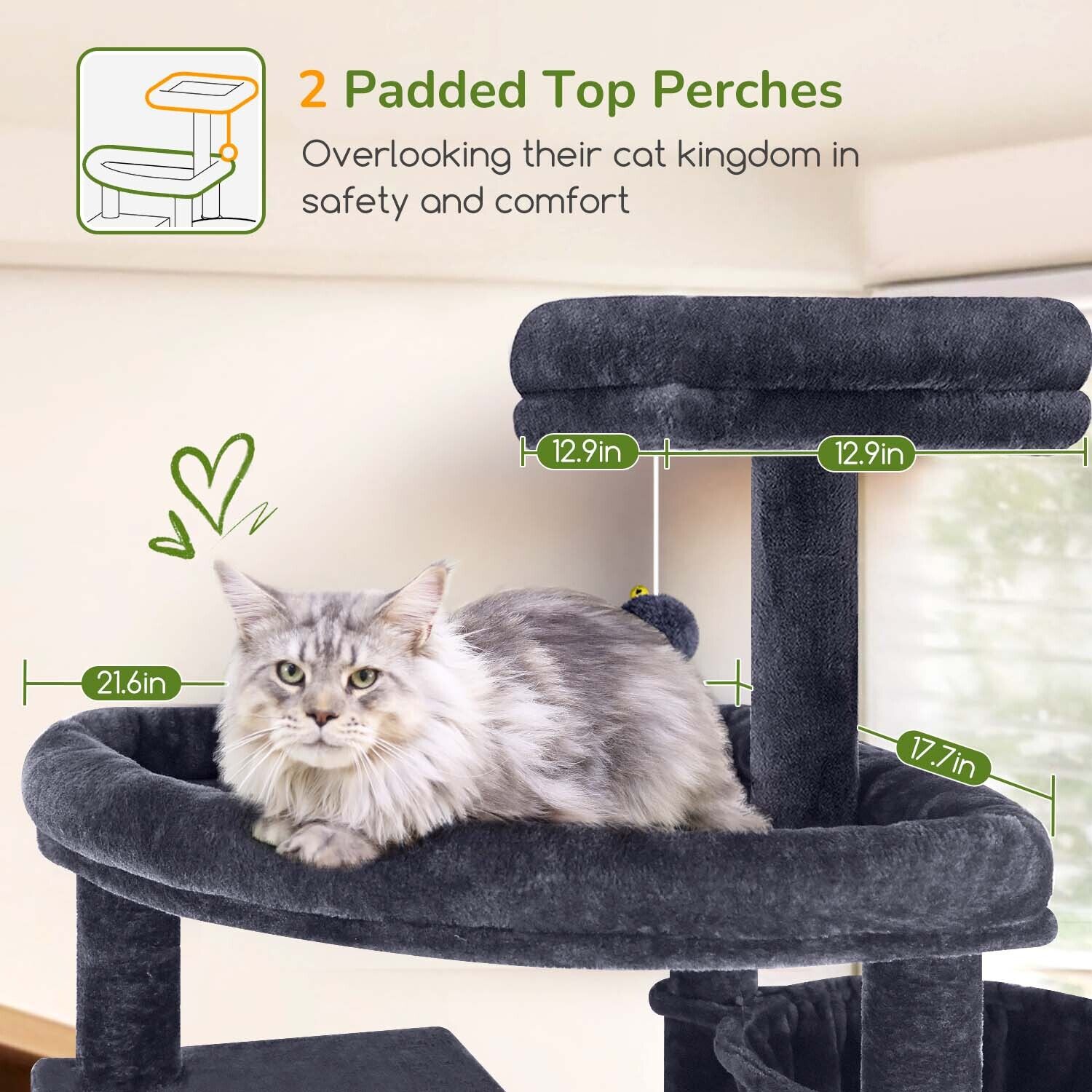 globlazer-s-series-s80-arbre-chat-large-gris-fonc-80-pouces image 3