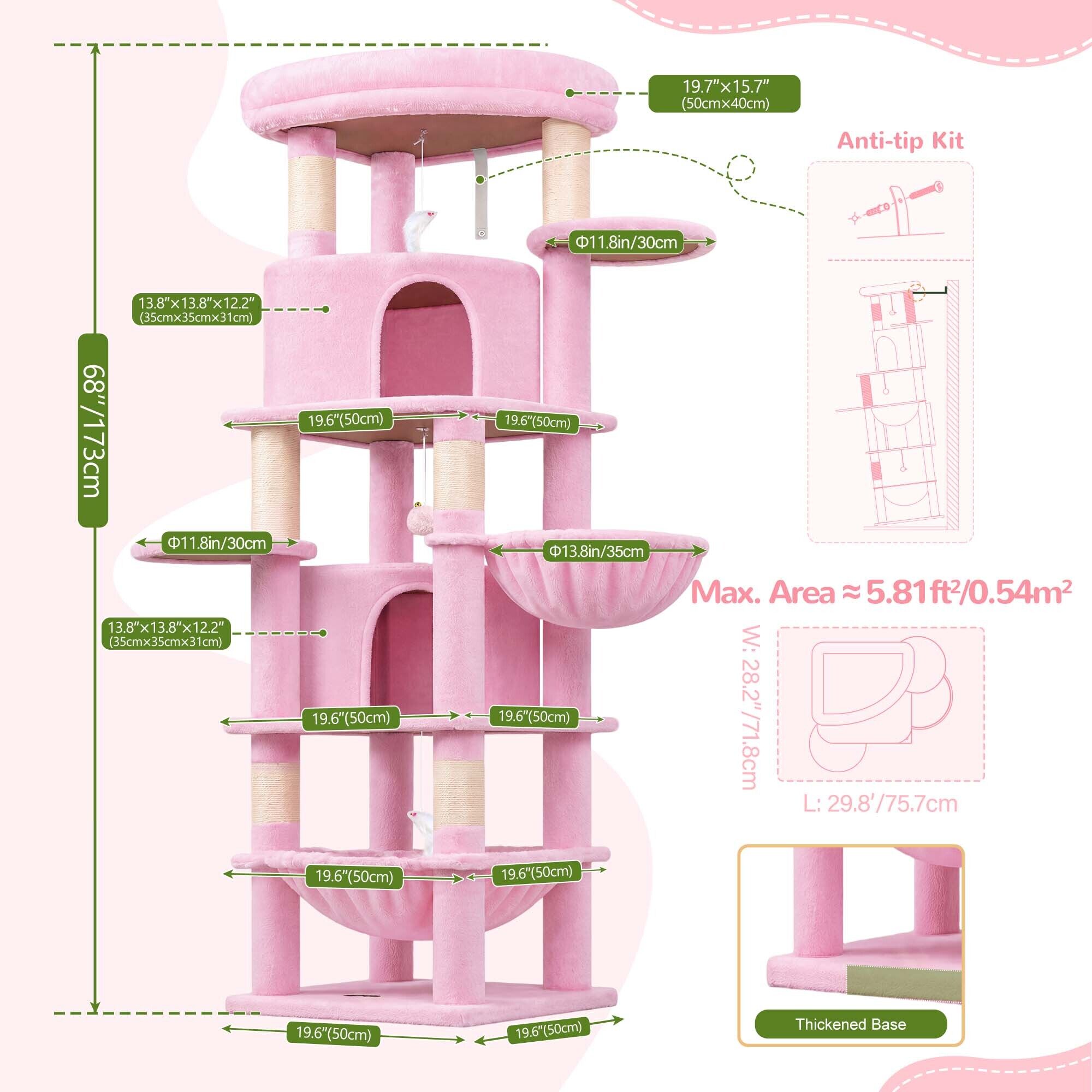 globlazer-c-series-c68-arbre-chat-rose-173-cm image 7