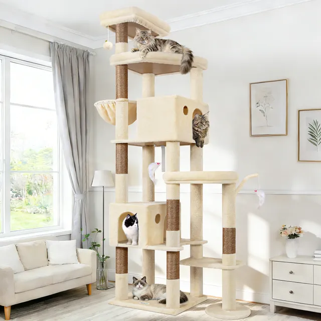 globlazer-s83-arbre-chat-xxl-beige-211-cm image 1