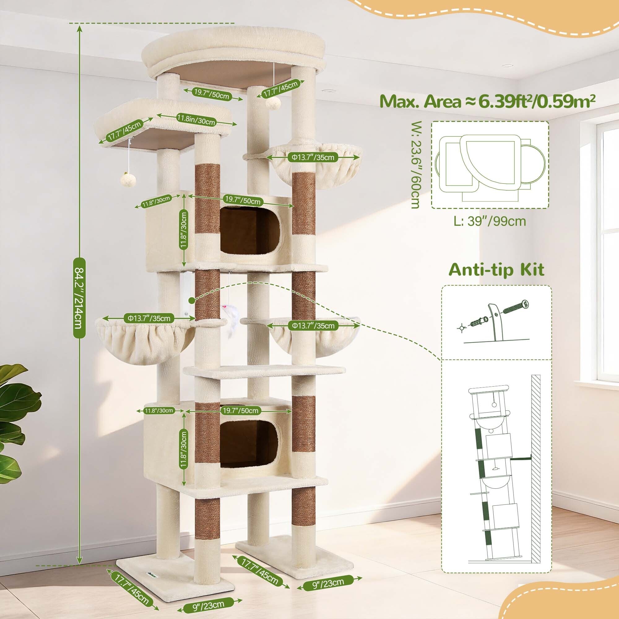 globlazer-f-series-f84-arbre-chat-beige-84-pouces-xxl image 3