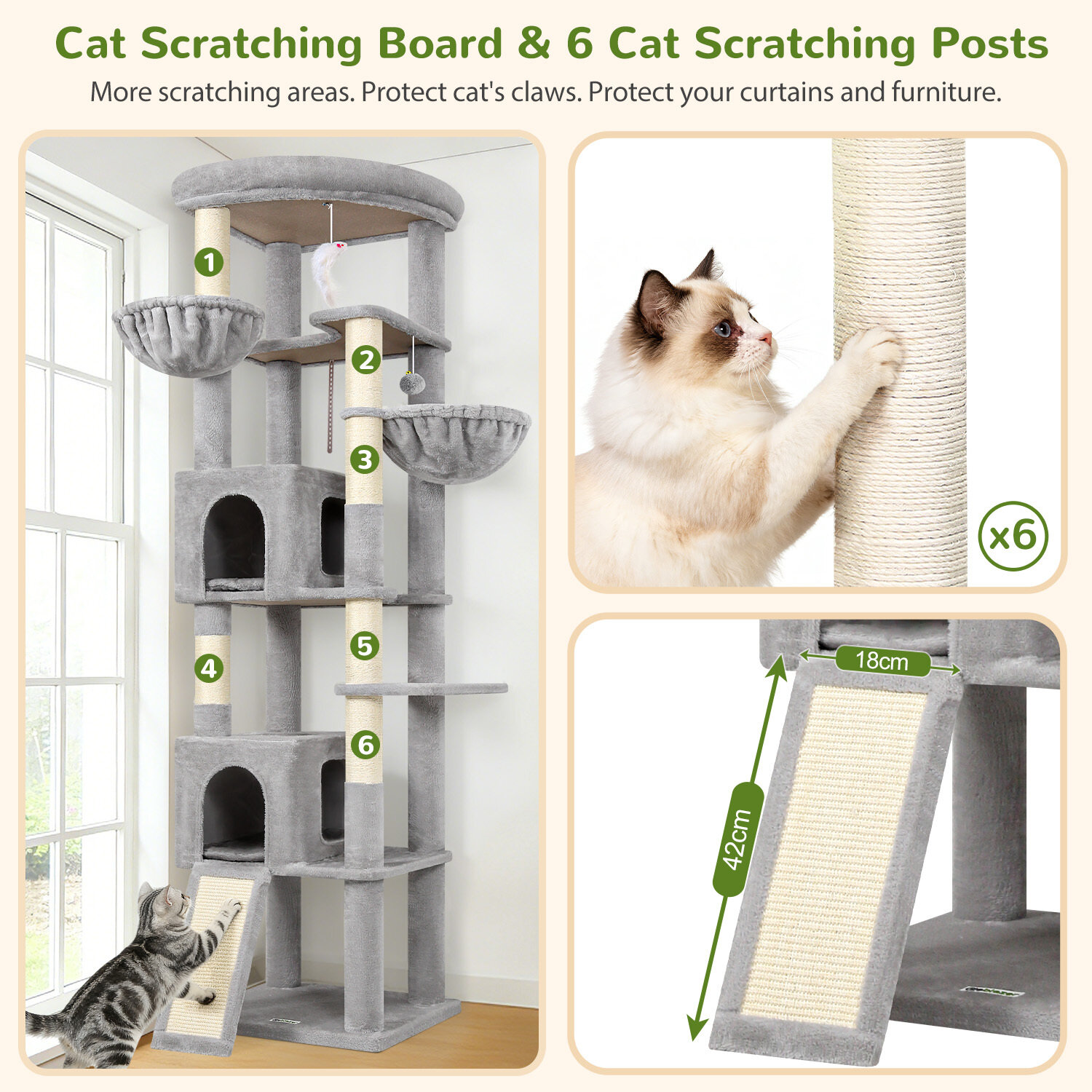 globlazer-c-series-c80-arbre-chat-gris-clair-80-pouces image 6
