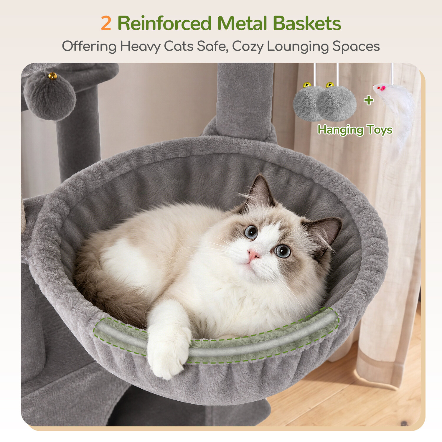 globlazer-f84g-arbre-chat-xxl-gris-clair-213-cm image 5