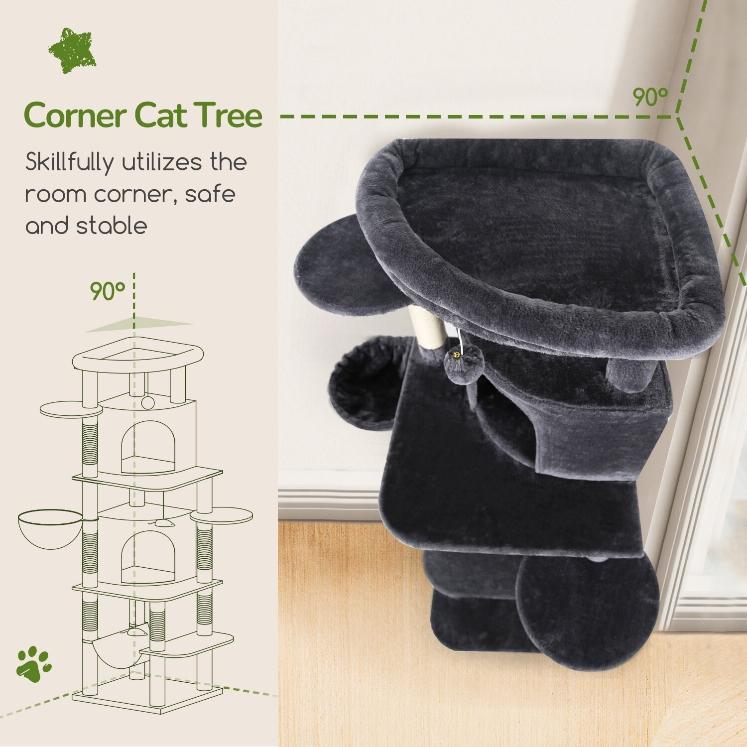 globlazer-c-series-c66-arbre-chat-gris-fonc-168-cm image 5