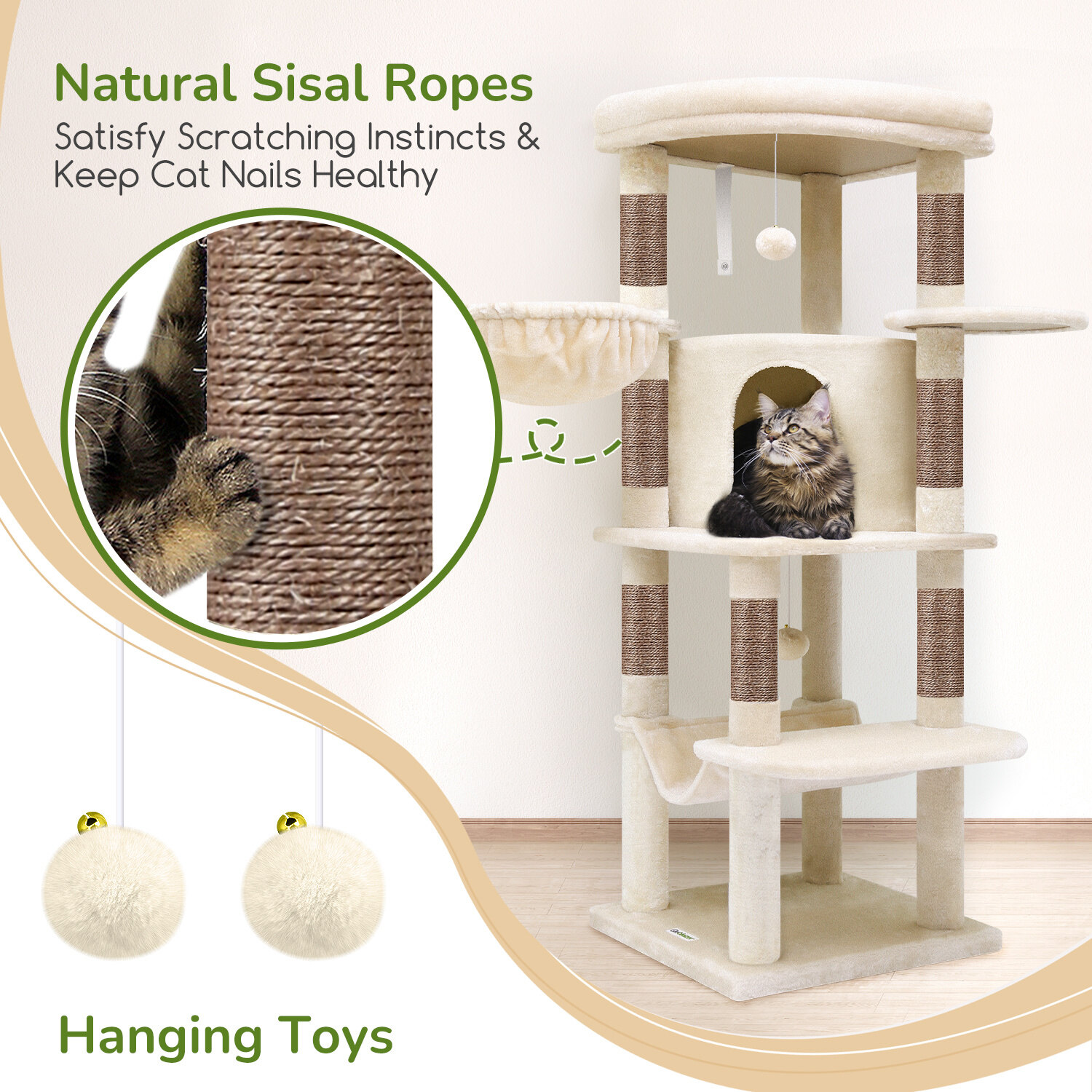 globlazer-c51-arbre-chat-angle-beige-51-pouces-compact image 7
