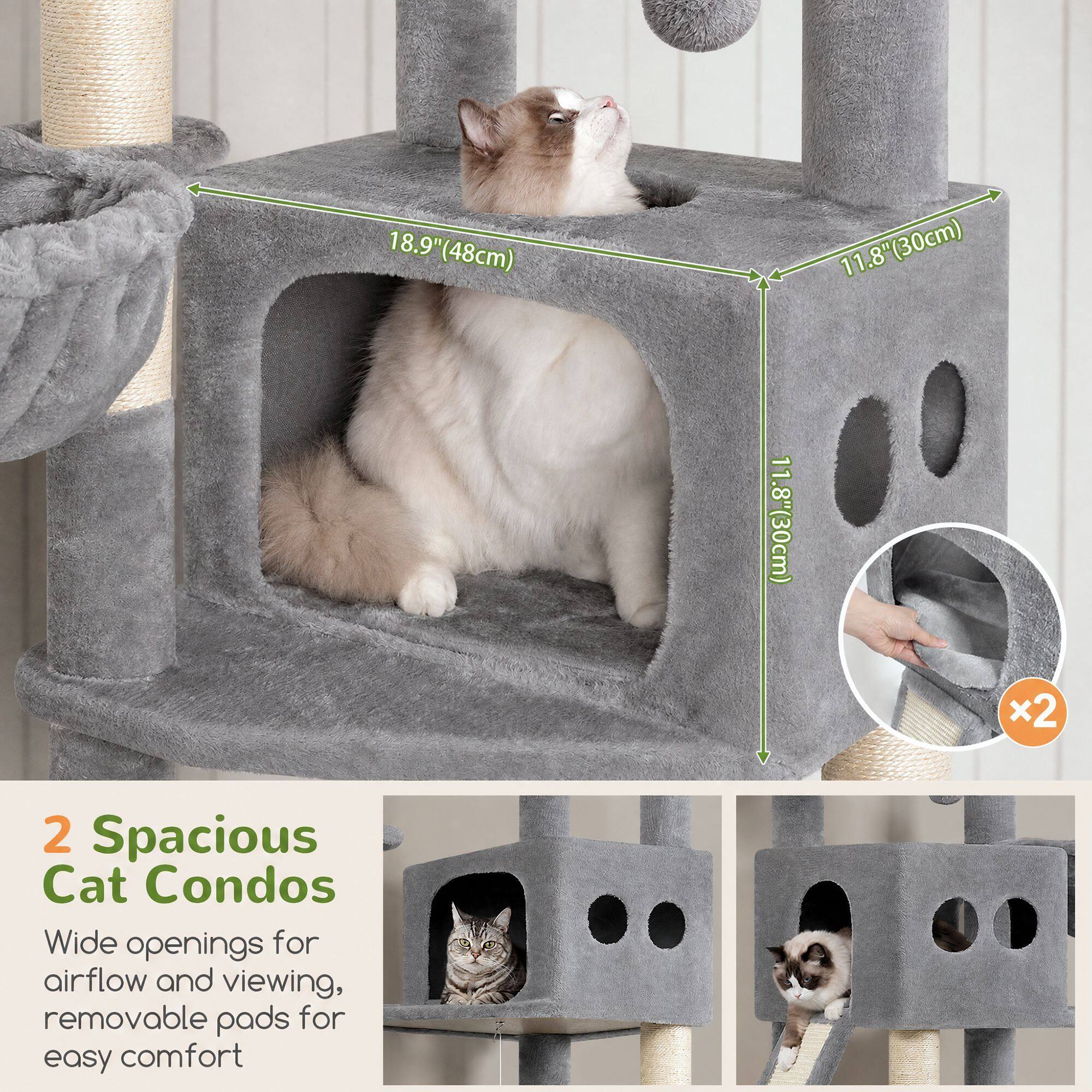 globlazer-s-series-s74g-arbre-chat-gris-clair-188-cm image 3