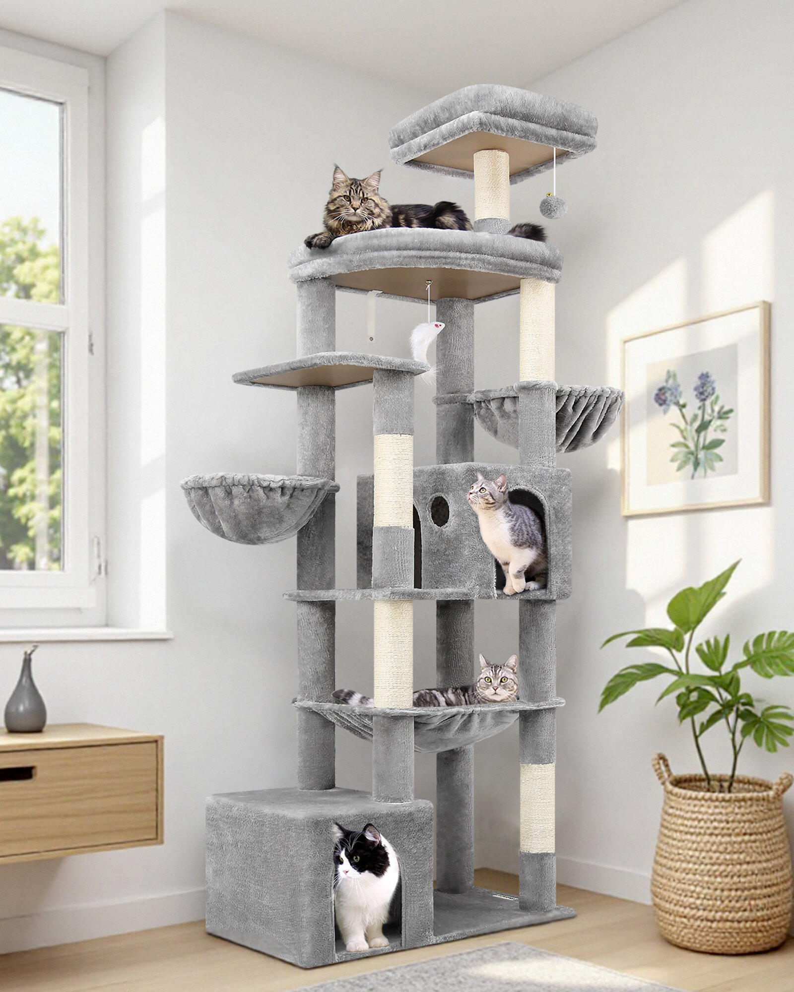 globlazer-s76b-arbre-chat-gris-clair-76-pouces-grand image 1