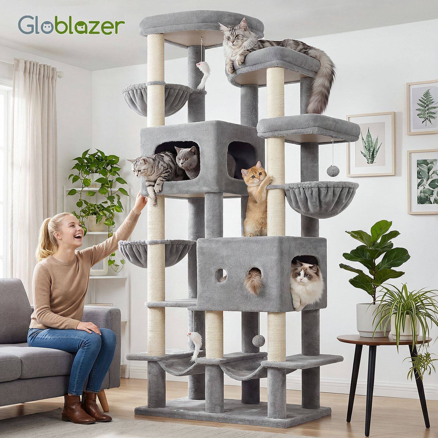 globlazer-s81-arbre-chat-gris-clair-81-pouces-grand-chat image 4