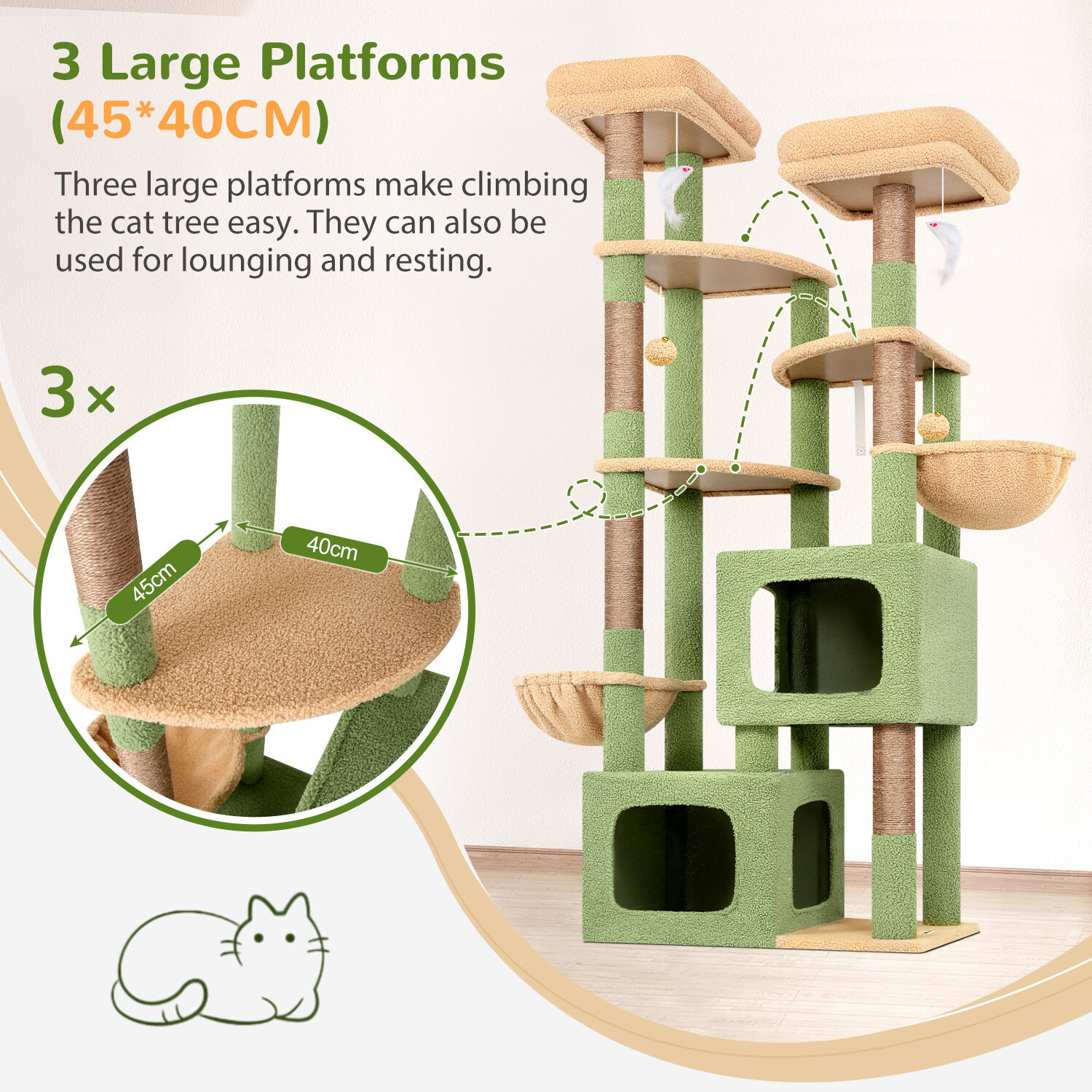 globlazer-s74e-arbre-chat-robuste-188-cm-vert-cactus image 5