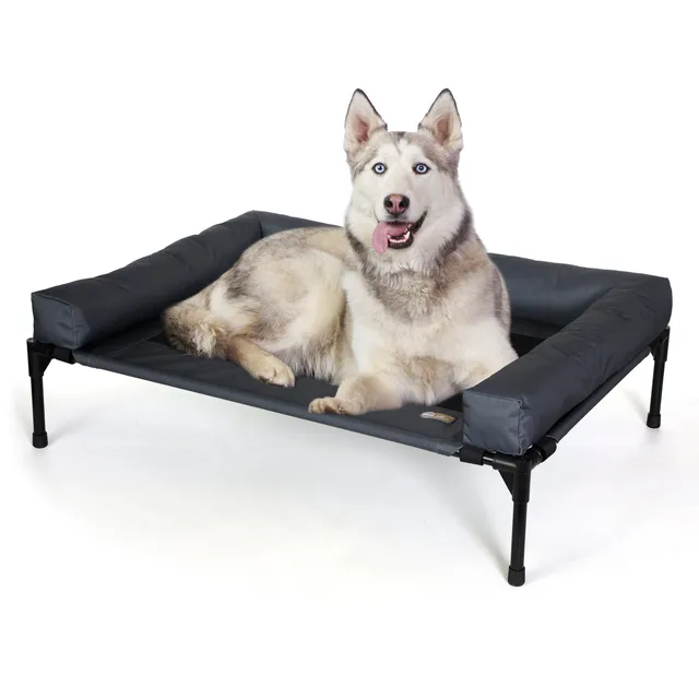 k-h-original-bolster-pet-cot-lit-chien-sur-lev-large-charcoal-imperm-able image 1