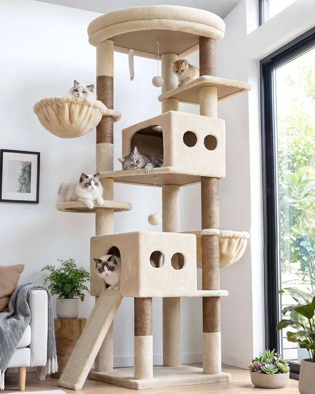 globlazer-s74g-arbre-chat-beige-188-cm-grand image 1
