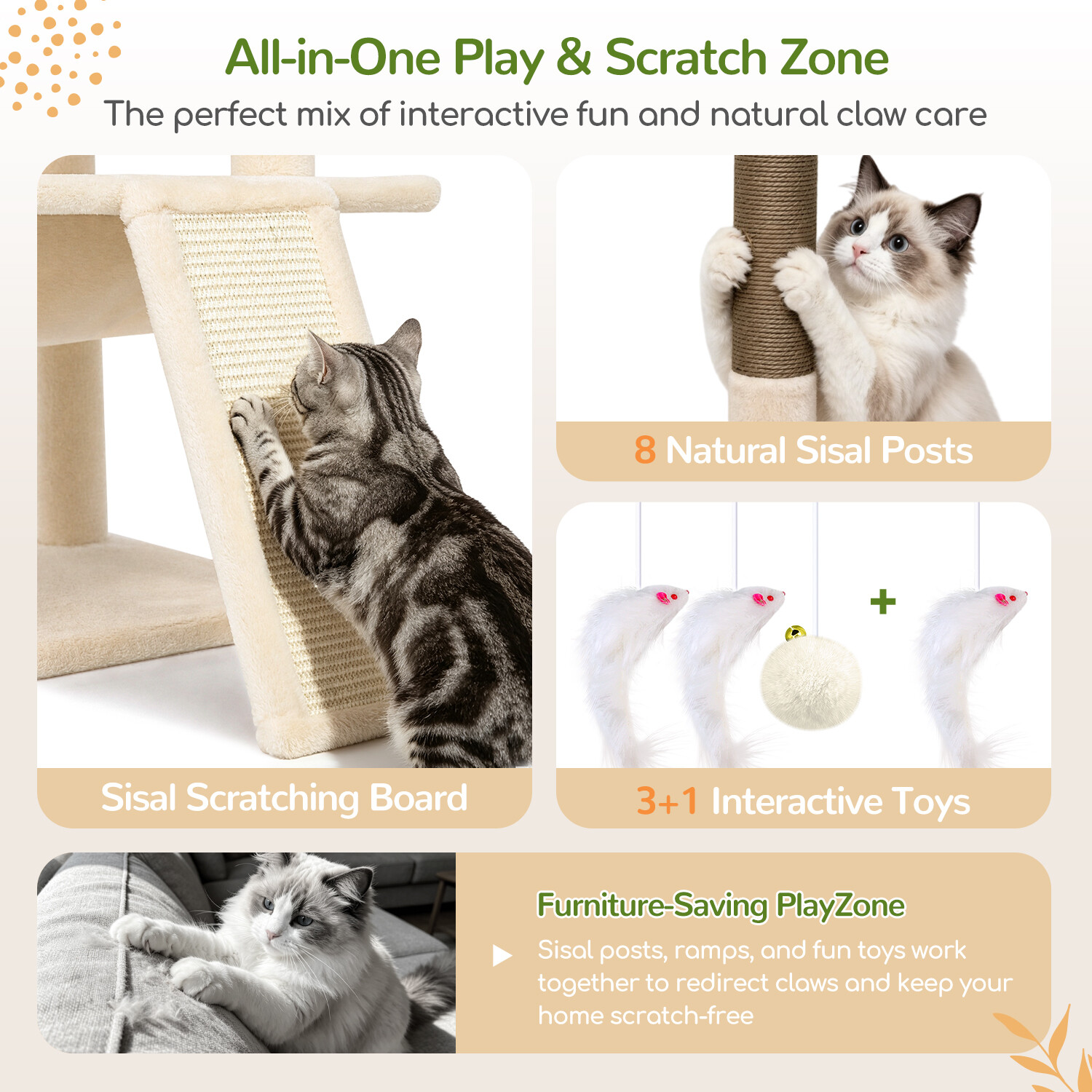 globlazer-c-series-c73-arbre-chat-beige-185-cm image 6