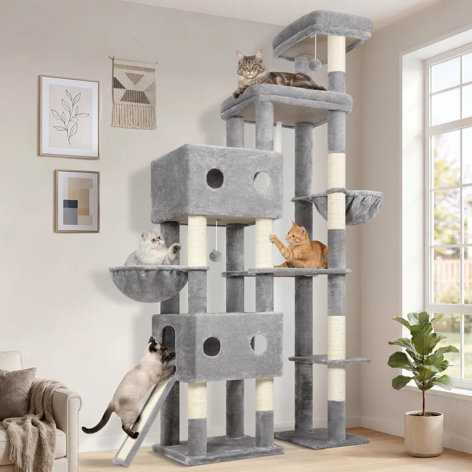 globlazer-s84d-arbre-a-chat-gris-clair-213-cm image 1