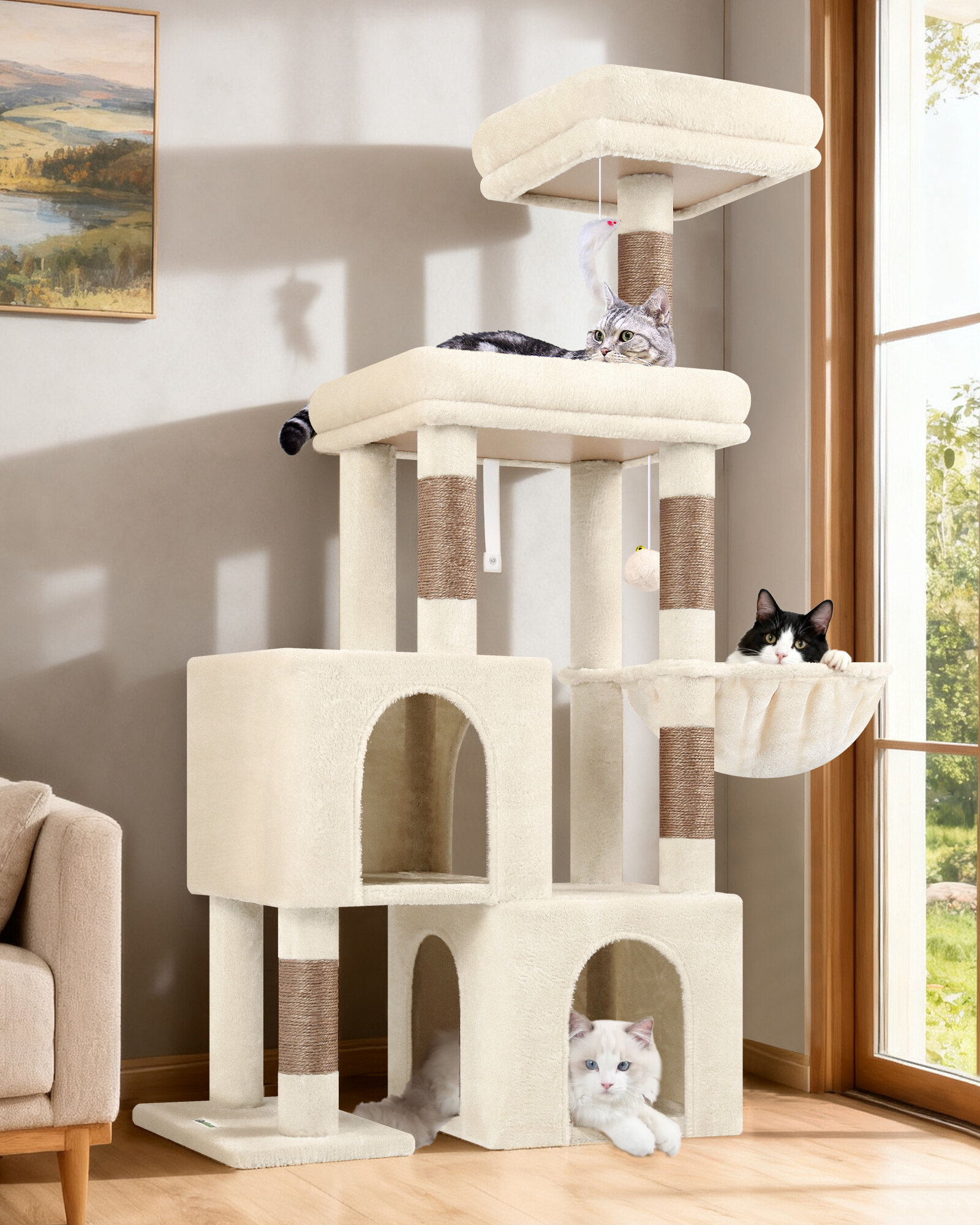 globlazer-s52-arbre-chat-beige-132-cm image 1