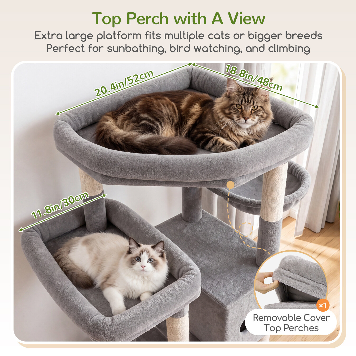 globlazer-f-series-f73b-arbre-chat-gris-clair-185-cm-niche image 3