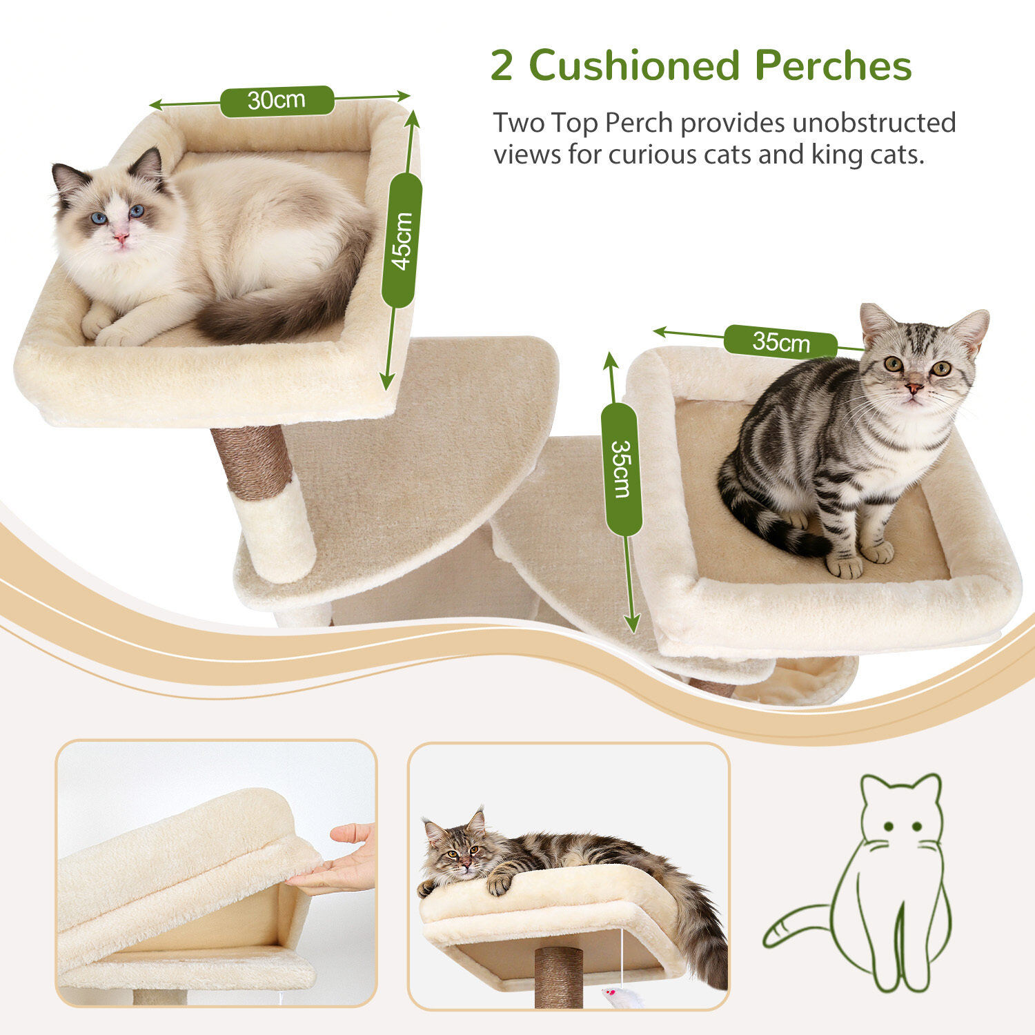 globlazer-s-series-s74e-arbre-chat-beige-robuste-188-cm image 6