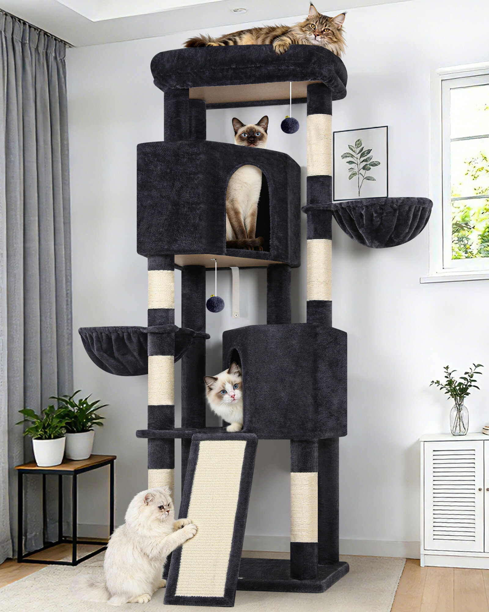 globlazer-s69b-arbre-chat-69-pouces-gris-fonc-grand image 1