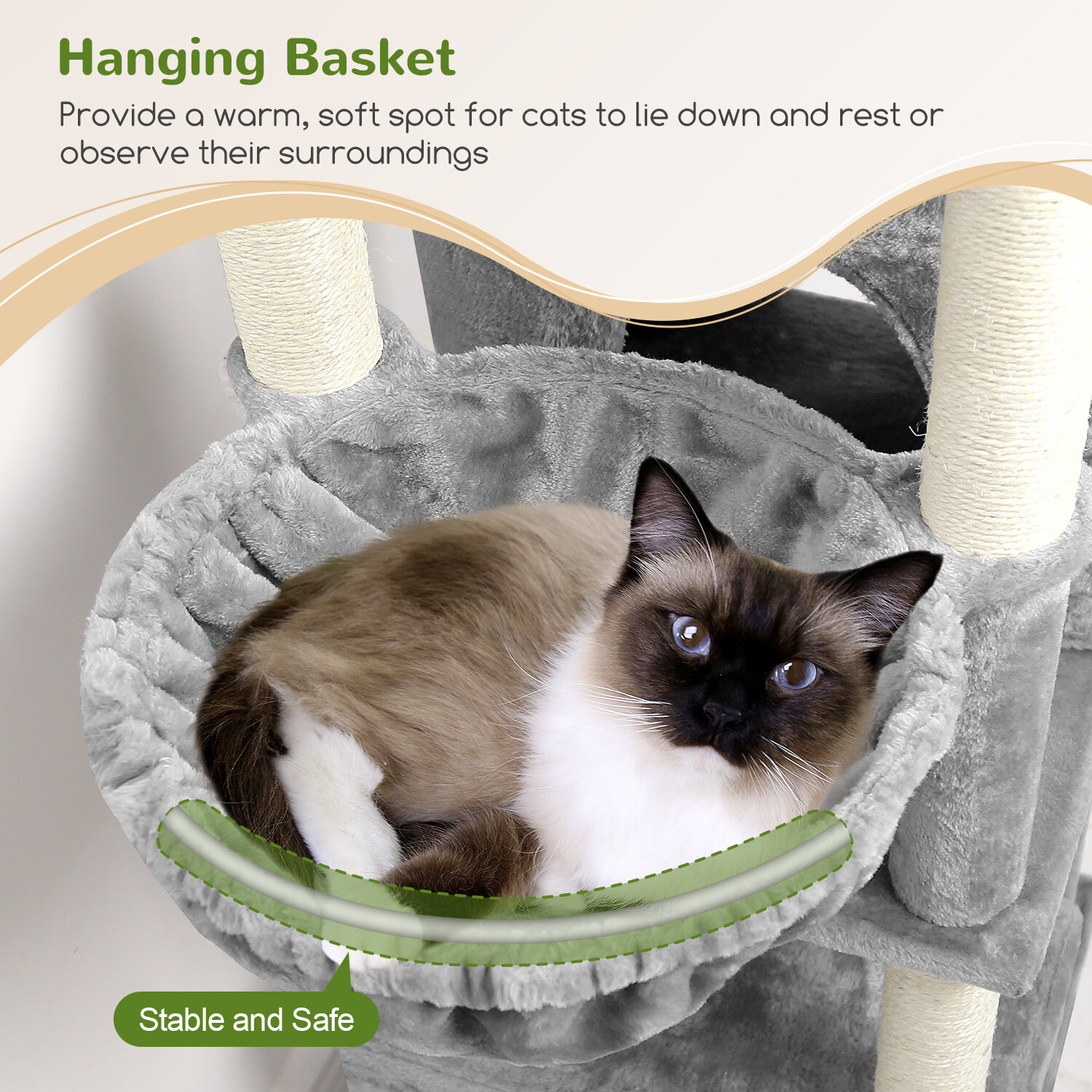 globlazer-f-series-f71-arbre-chat-gris-clair-71-pouces-griffoir image 5