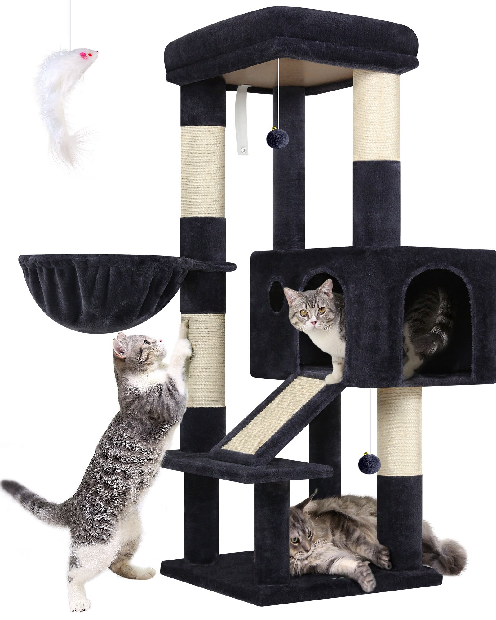 globlazer-s50-arbre-chat-gris-fonc-127-cm-grand-chat image 2