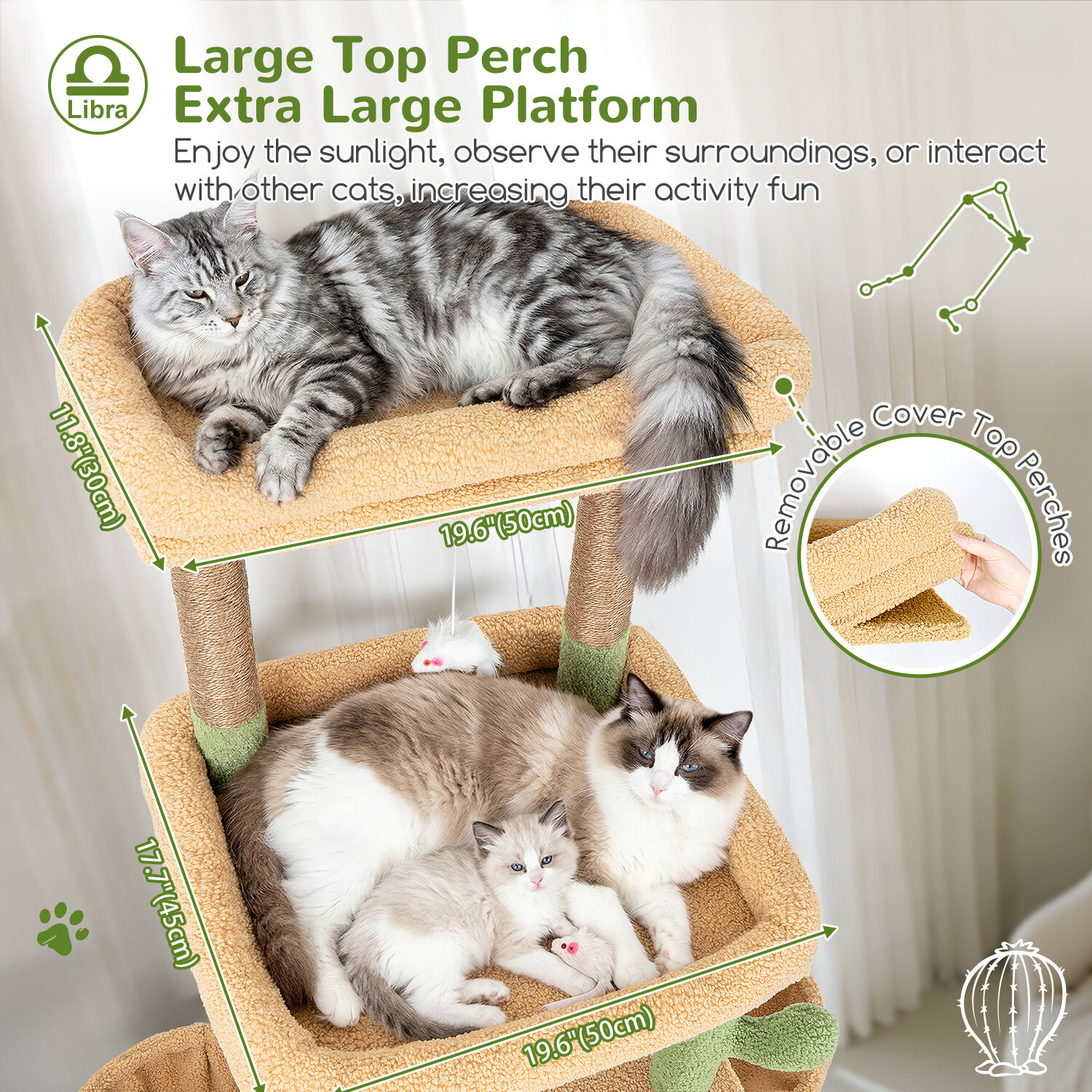 globlazer-z-series-z78-arbre-chat-vert-cactus-78-pouces image 4