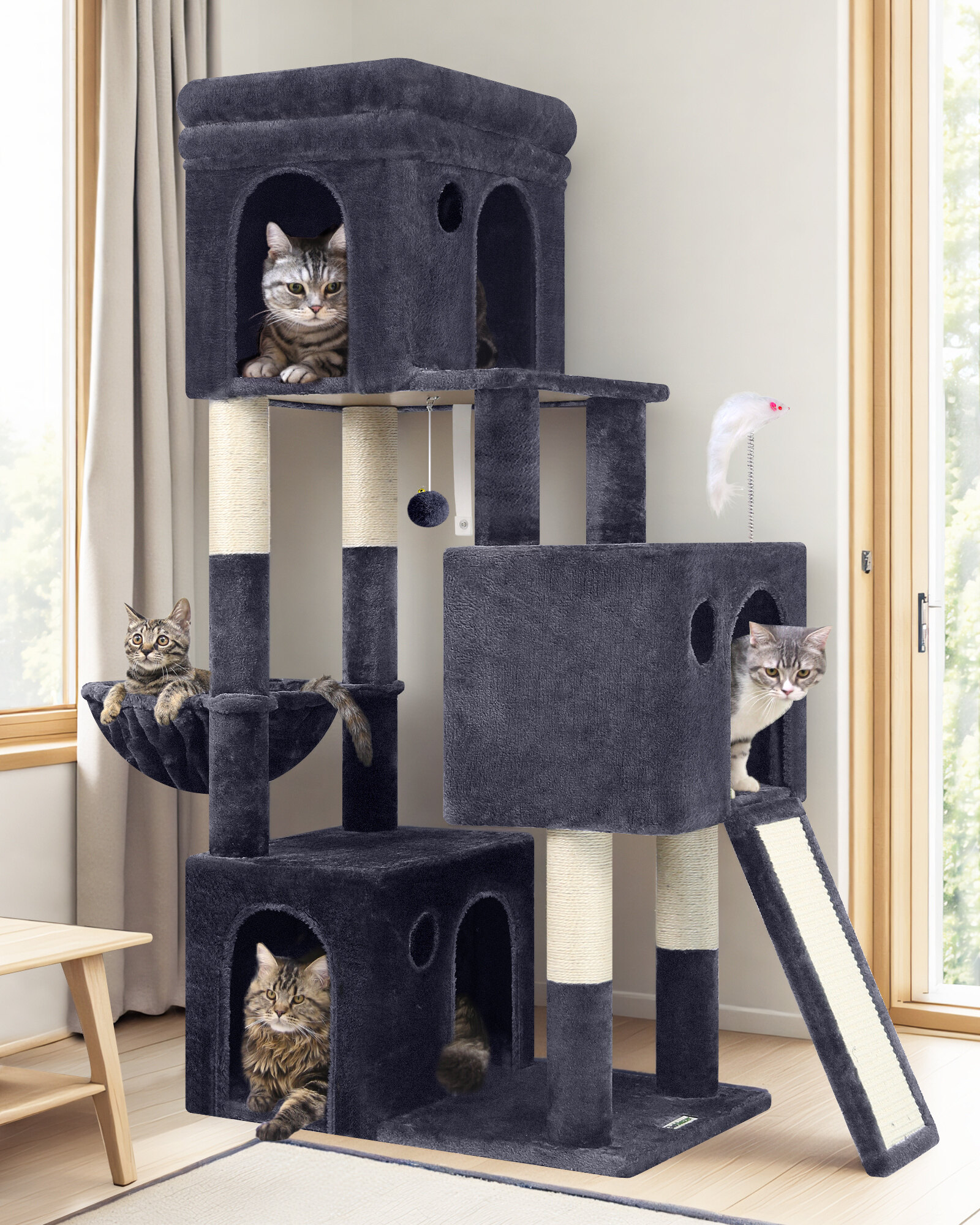 globlazer-f-series-f52b-arbre-chat-gris-fonc-52-pouces image 1