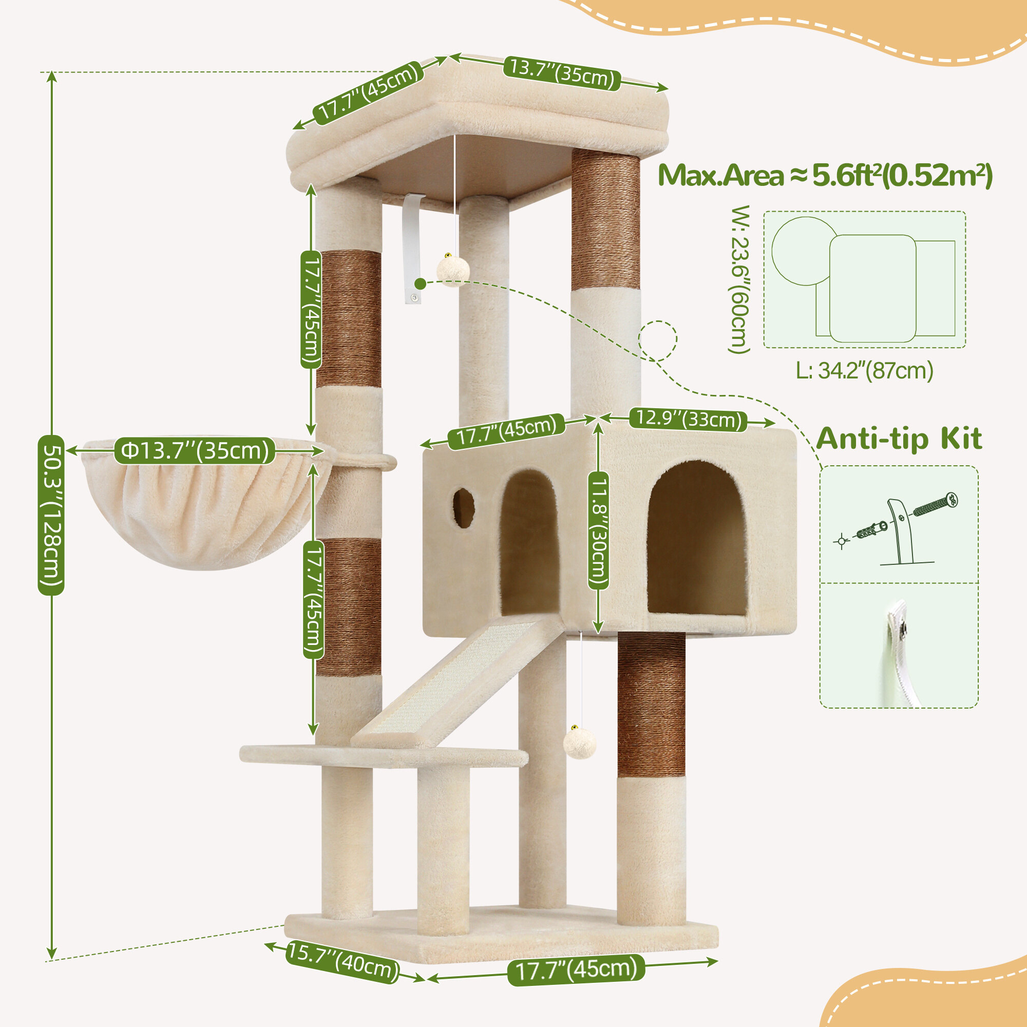 globlazer-s-series-s50-arbre-chat-beige-127-cm-grand-chat image 6