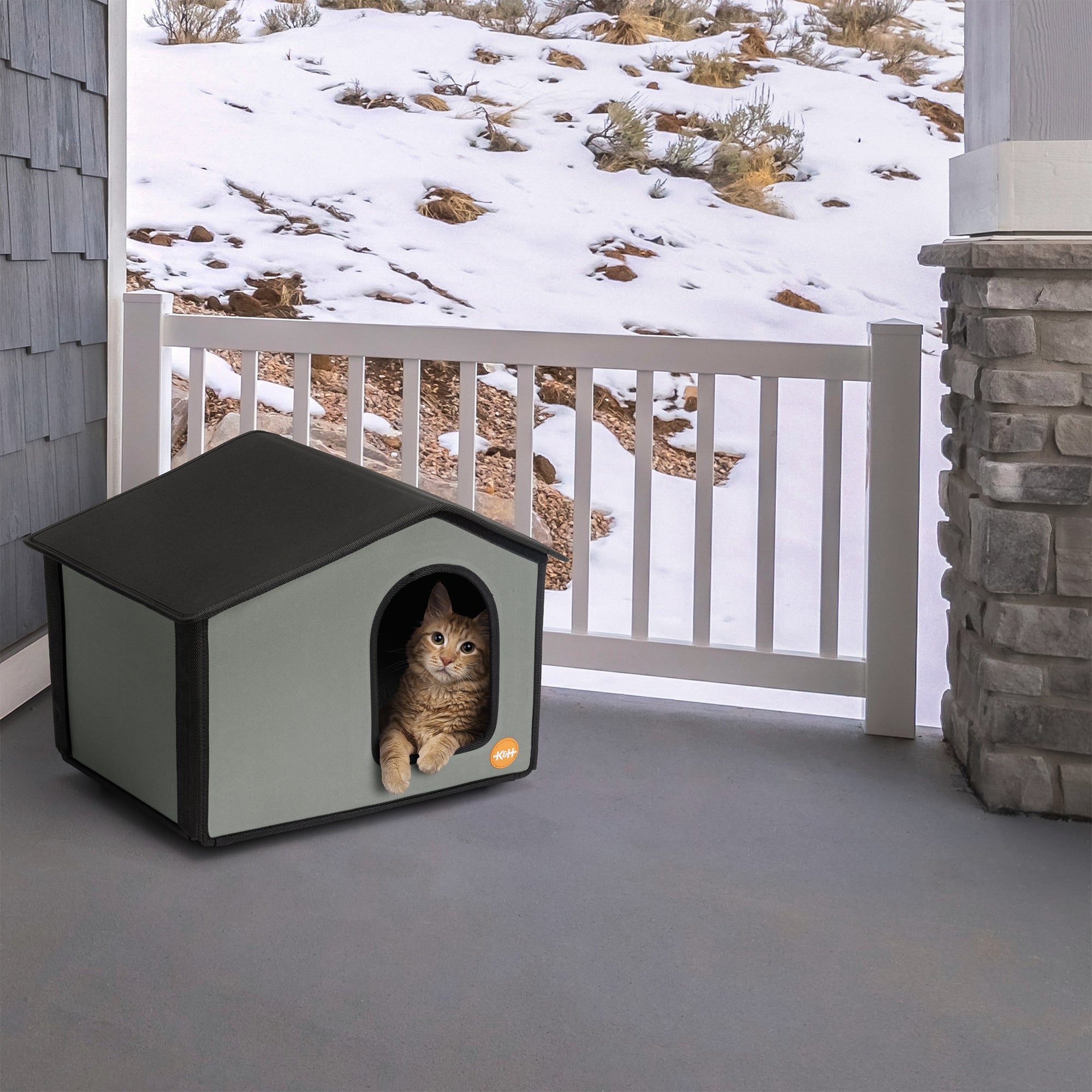 k-h-outdoor-kitty-house-maison-chat-ext-rieur-gris-auto-chauffante image 5