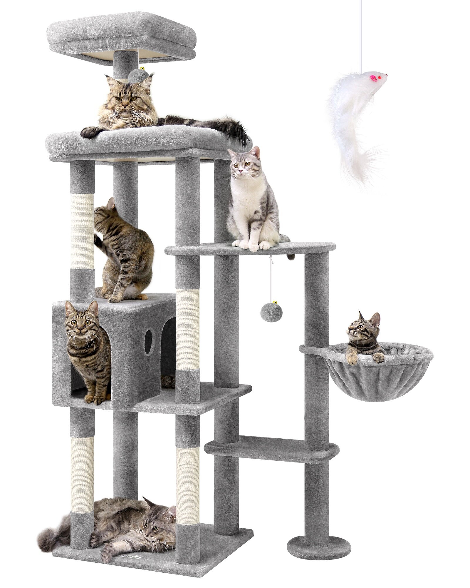 globlazer-f65-arbre-chat-grand-gris-clair-165-cm image 2
