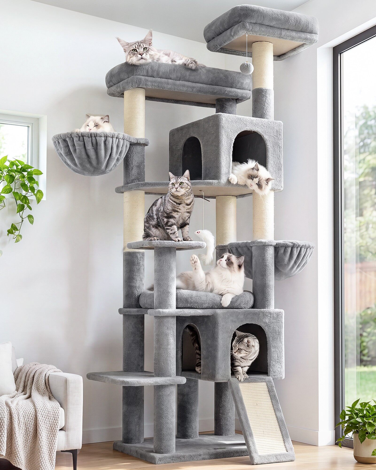 globlazer-f75c-arbre-chat-gris-clair-190-cm image 1