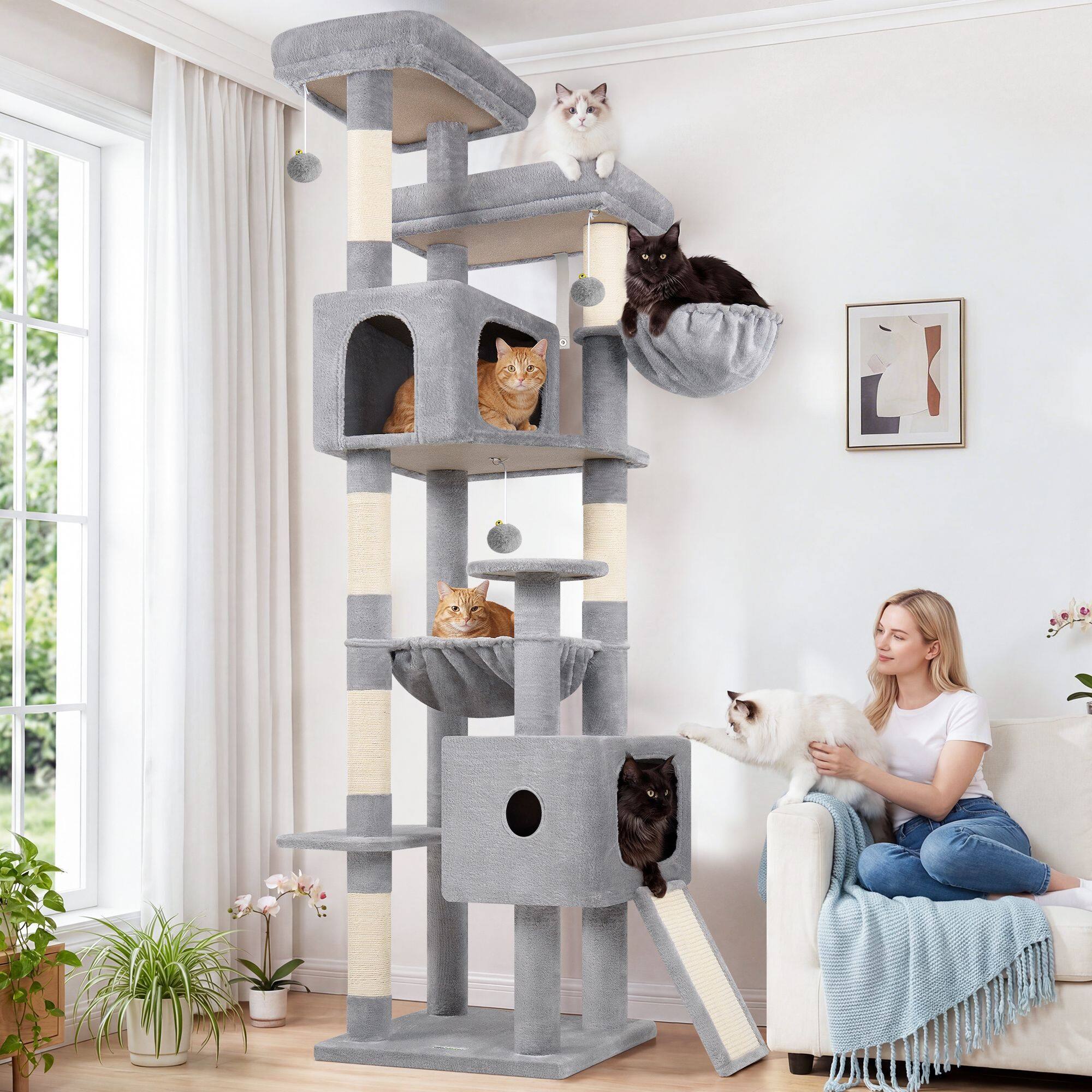 globlazer-f80g-arbre-chat-gris-clair-80-pouces-grand image 1