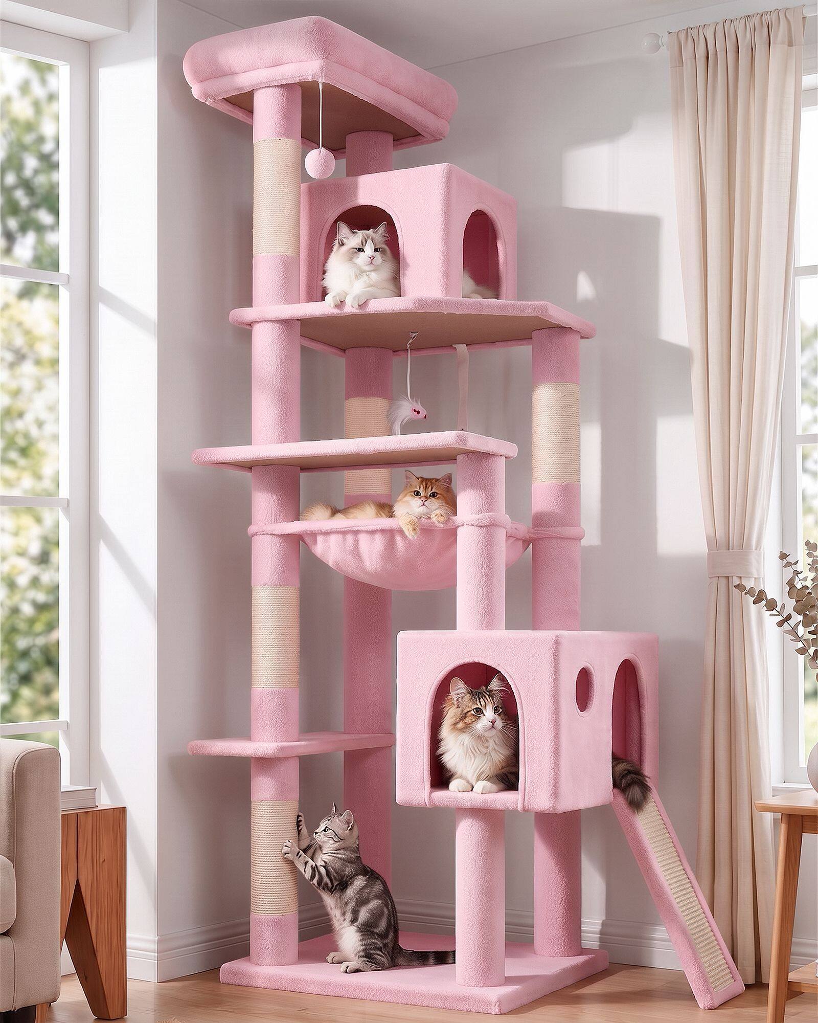 globlazer-f70-pro-arbre-chat-rose-178-cm-int-rieur image 1
