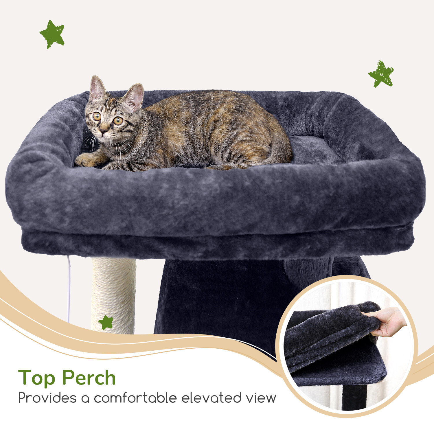 globlazer-f70-pro-arbre-a-chat-gris-fonce-178cm image 6