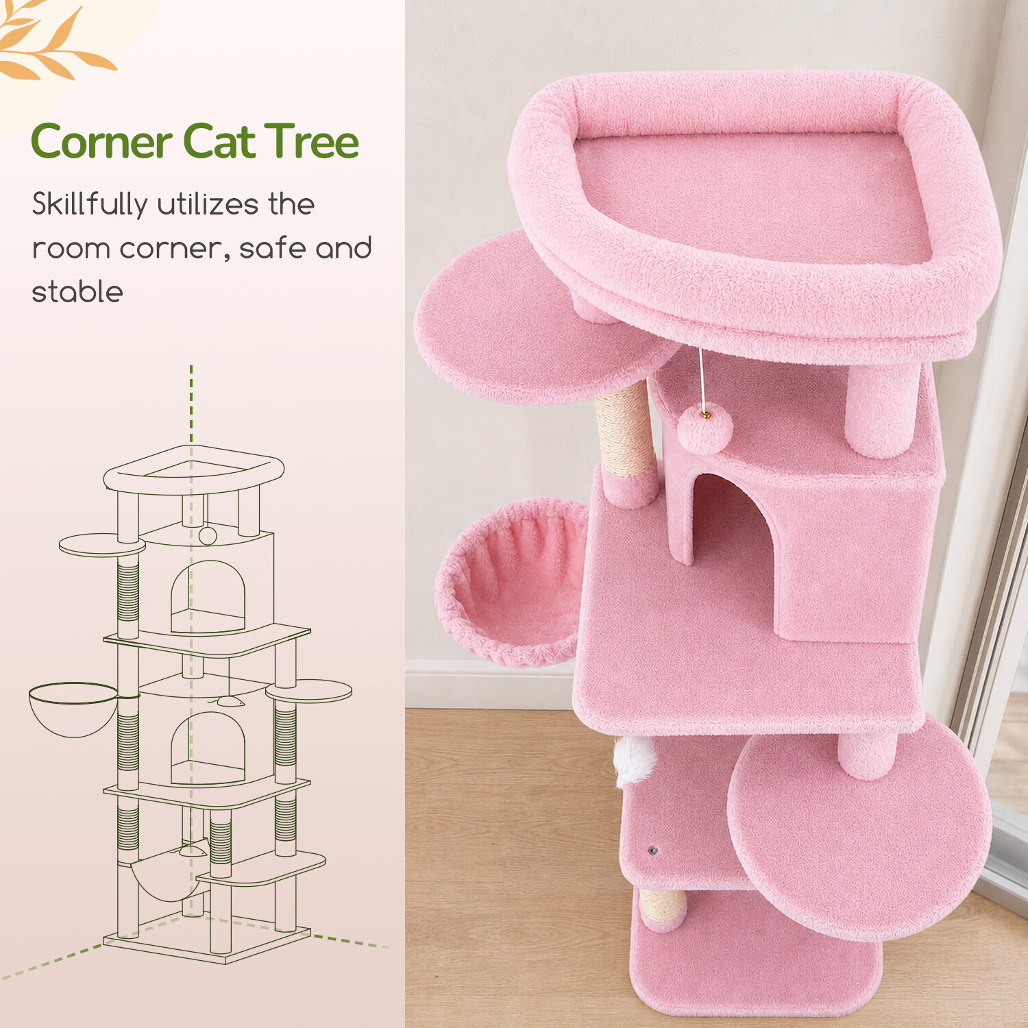 globlazer-c66-arbre-chat-rose-168-cm-angle image 3