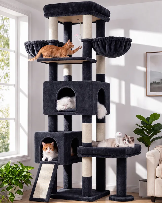 globlazer-s-series-s73b-arbre-chat-gris-fonc-73-pouces-robuste image 1