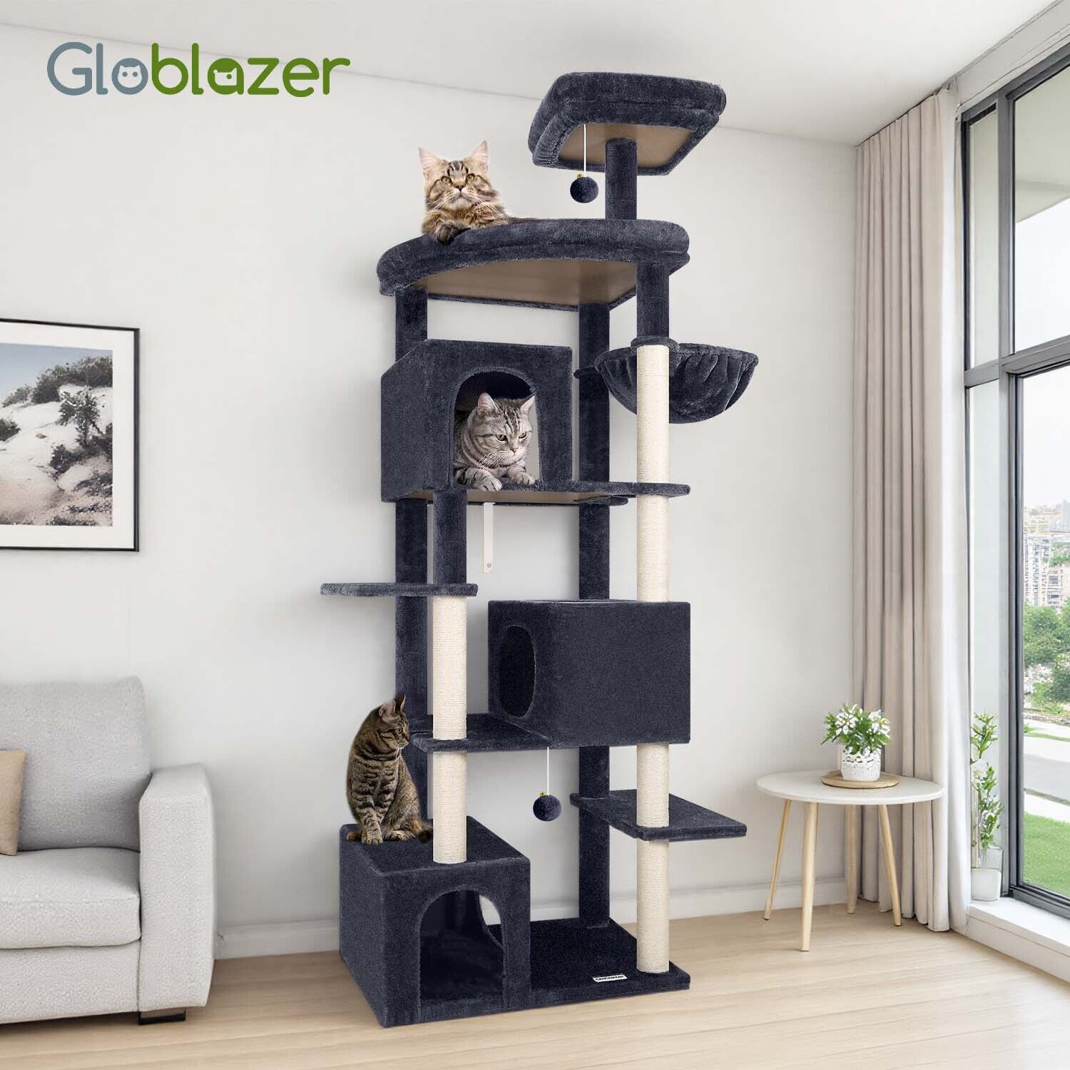 globlazer-s-series-s80-arbre-chat-large-gris-fonc-80-pouces image 8