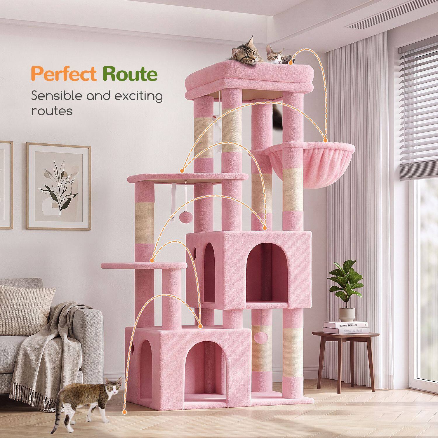 globlazer-f-series-f61-arbre-chat-rose-155-cm image 7