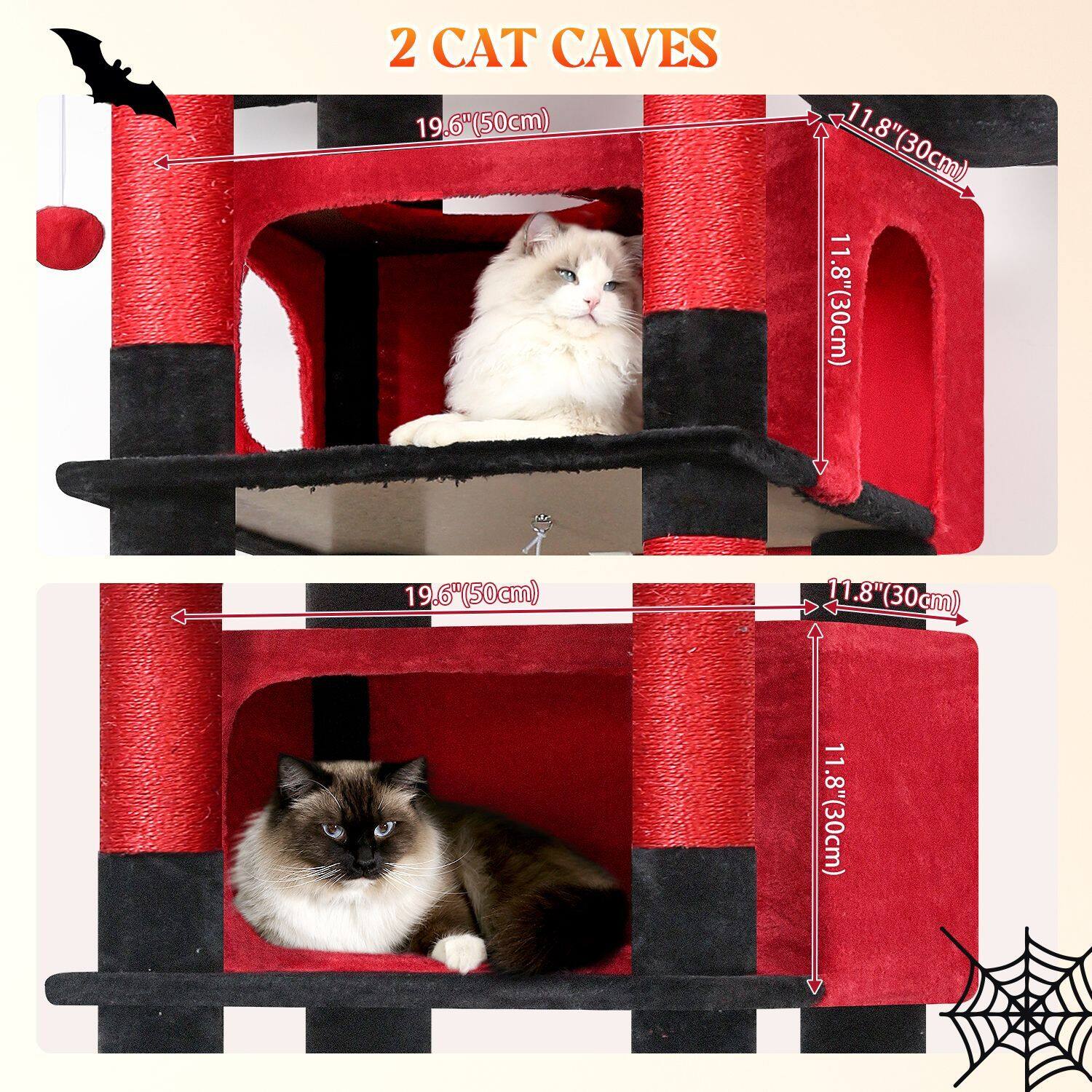 globlazer-f83b-arbre-chat-rouge-noir-83-pouces image 3
