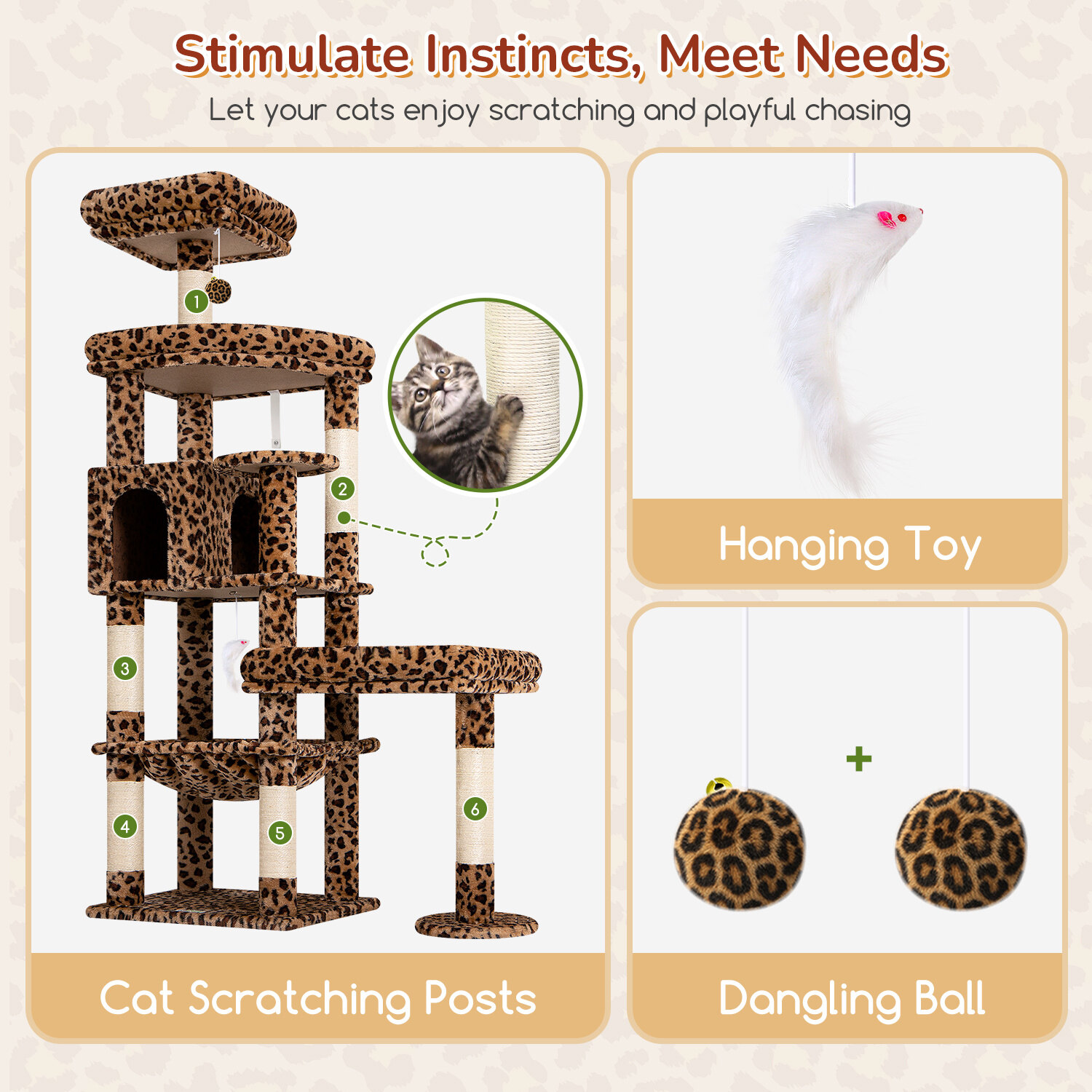 globlazer-s-series-s65-arbre-chat-l-opard-65-pouces-robuste image 7