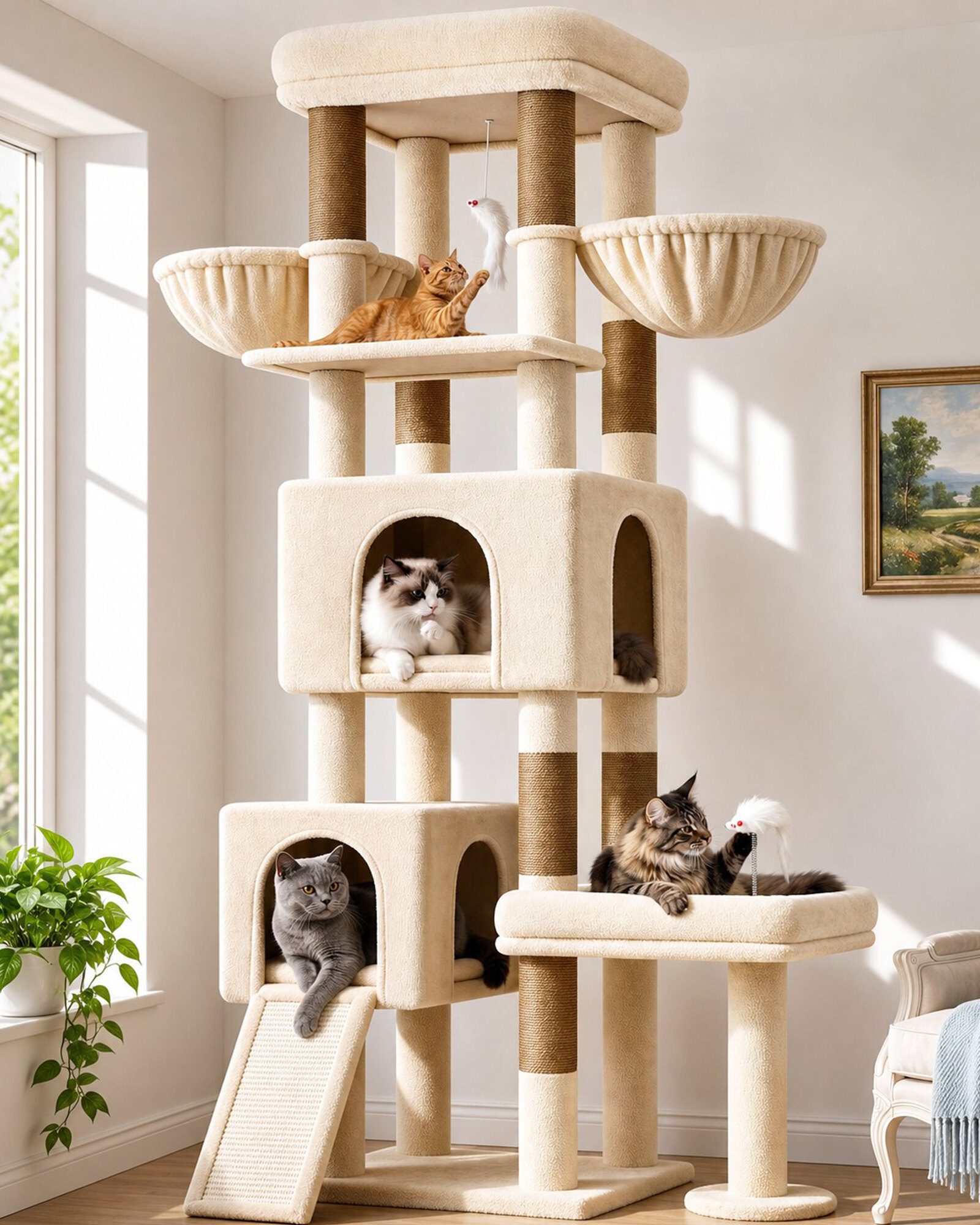 globlazer-s-series-s73b-arbre-chat-beige-185-cm-robust image 1