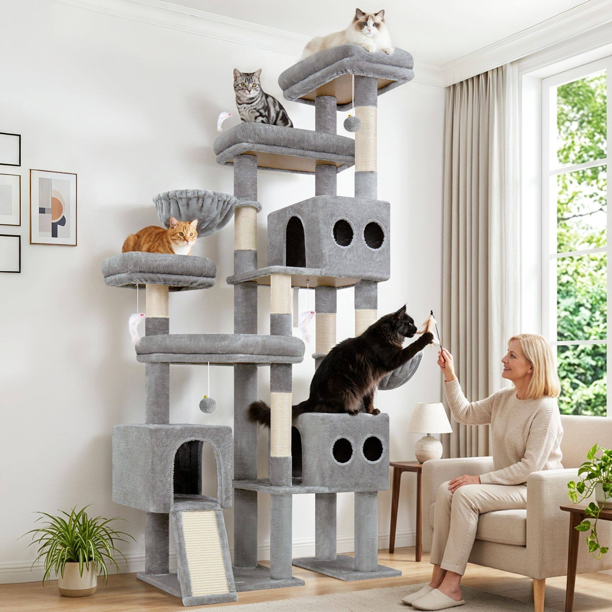 globlazer-s-series-s82d-arbre-chat-gris-clair-208-cm image 1