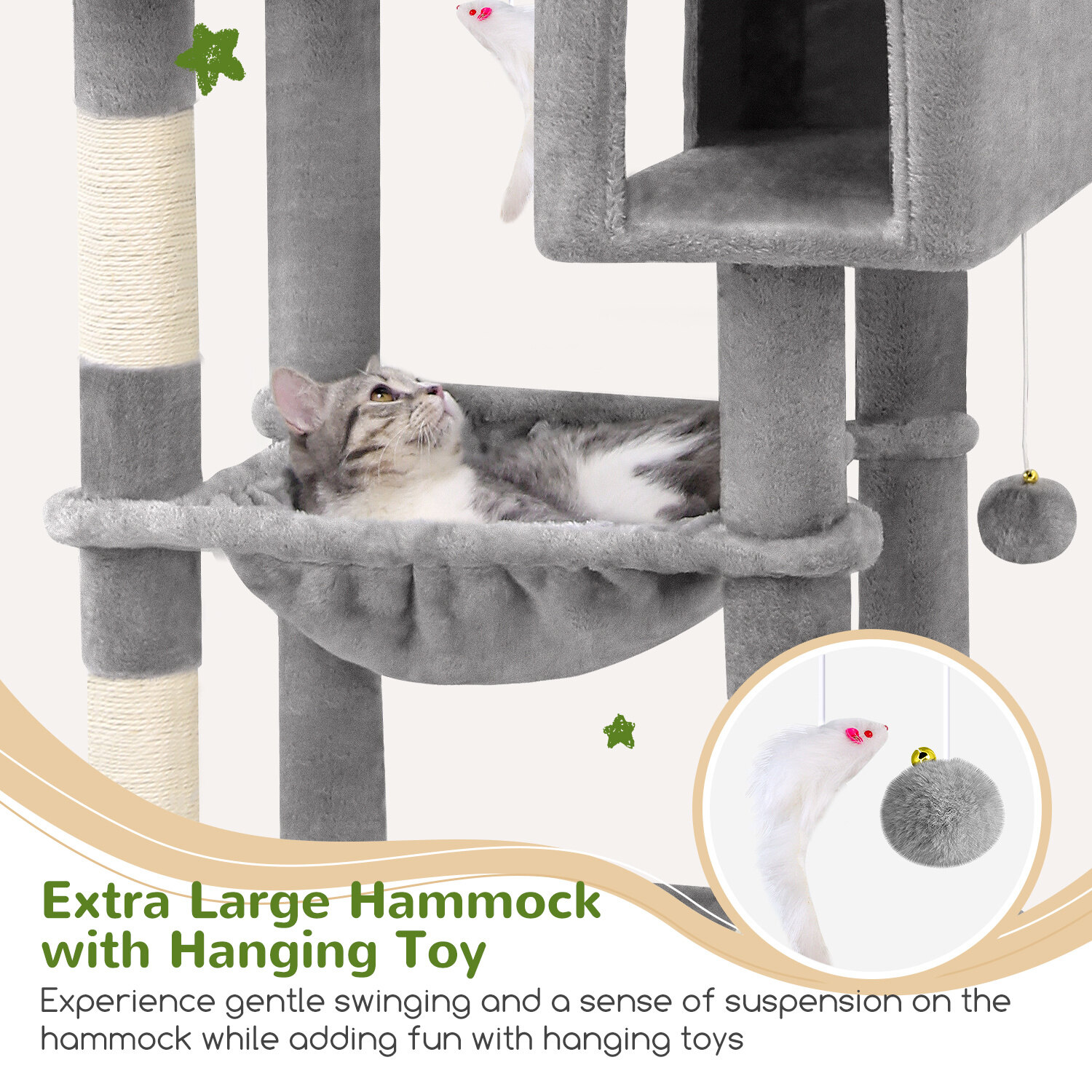 globlazer-f70-f-series-arbre-chat-gris-clair-177-cm-grand image 5