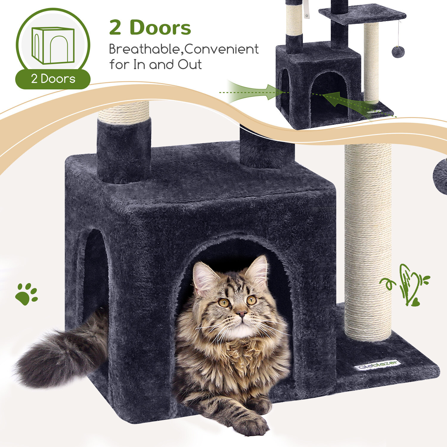 globlazer-f-series-f26-arbre-chat-gris-fonc-66-cm image 7