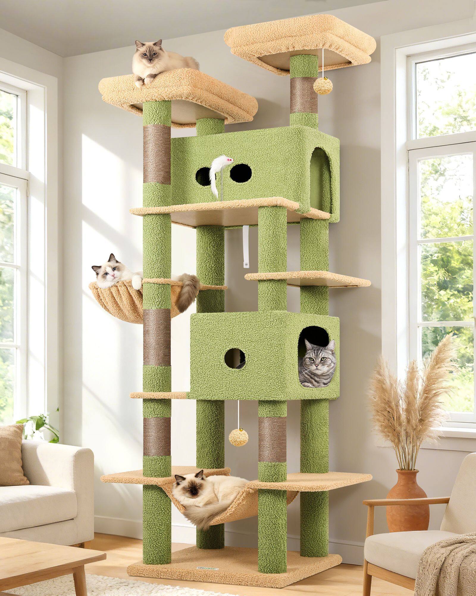 globlazer-s80b-arbre-chat-vert-cactus-80-pouces image 1
