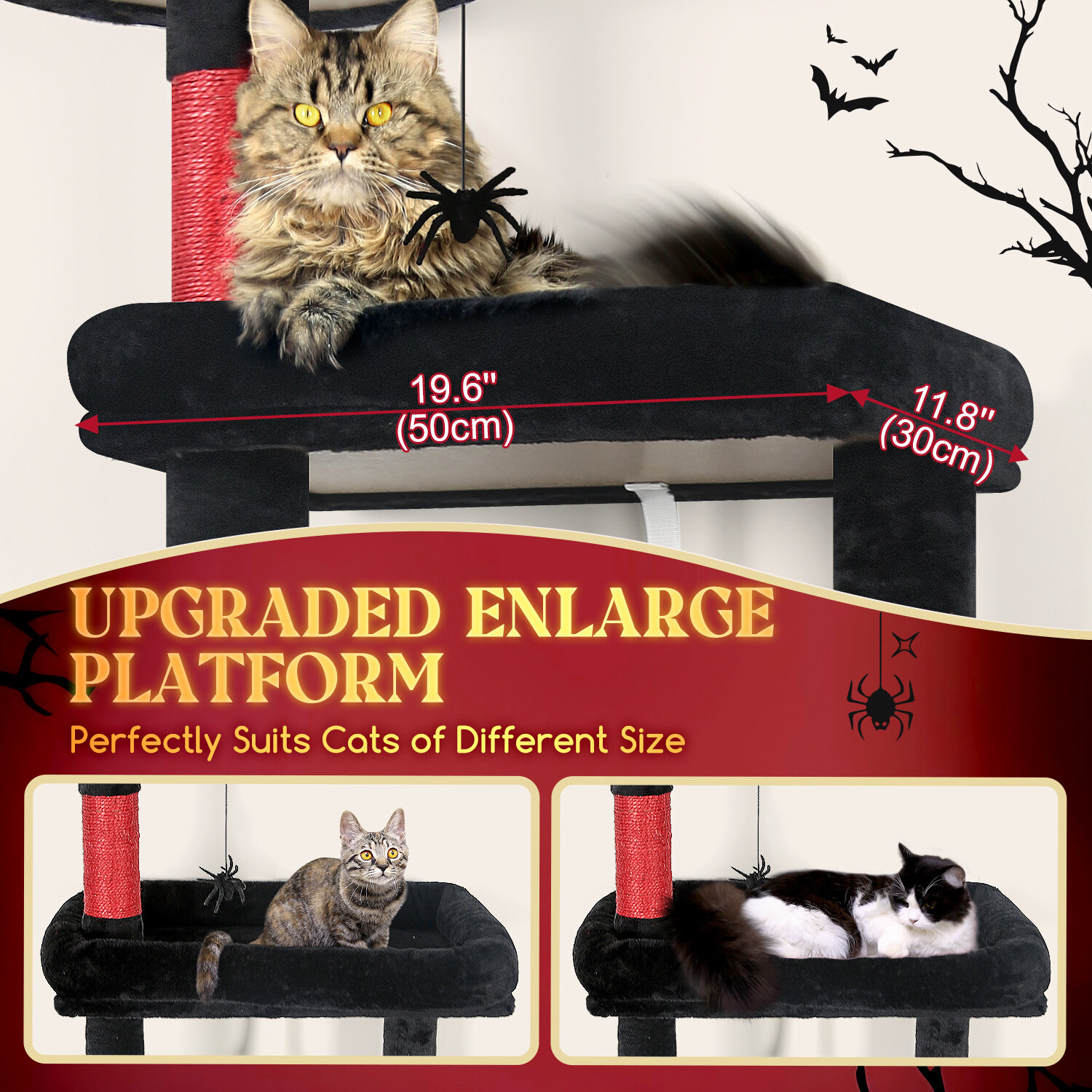globlazer-f62-arbre-chat-noir-62-pouces-gothique image 6