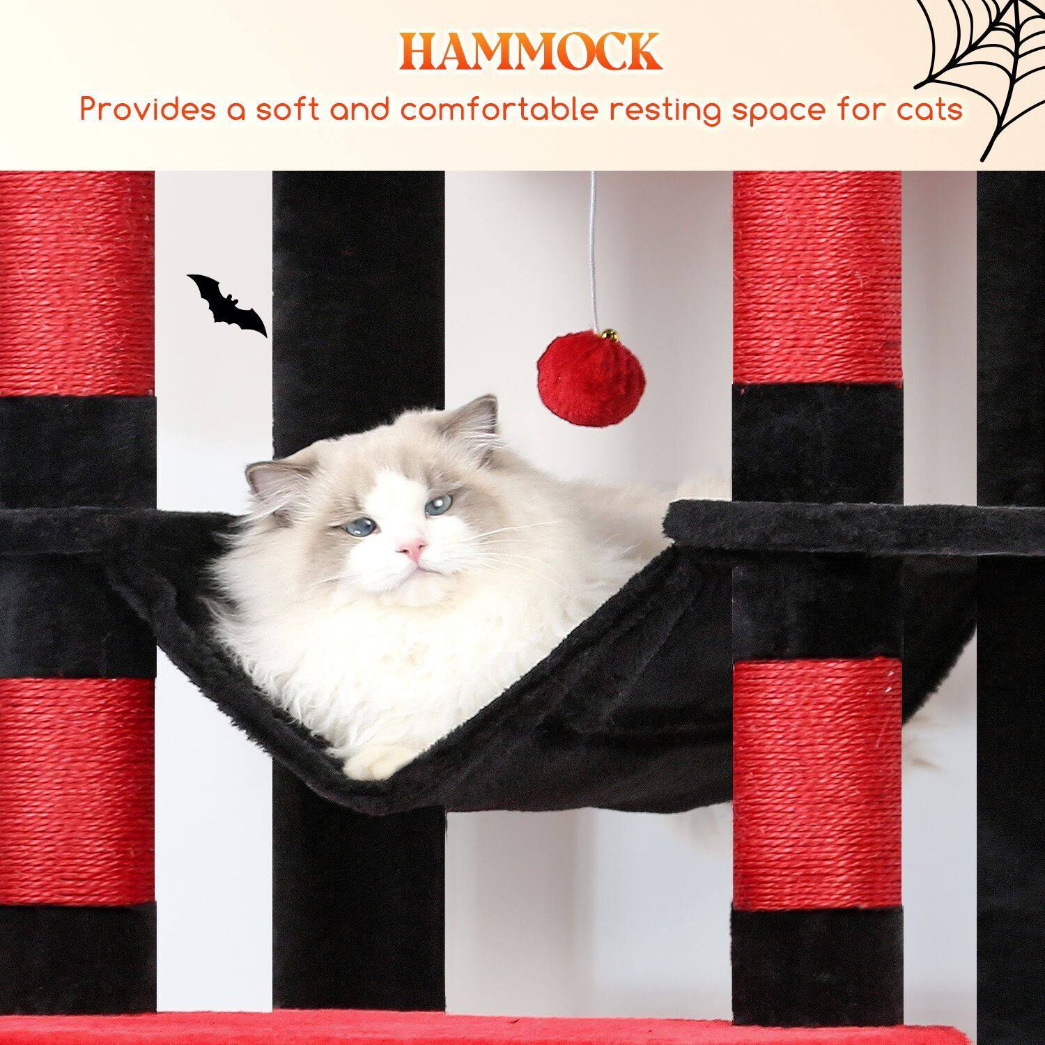 globlazer-f83b-arbre-chat-rouge-noir-83-pouces image 6