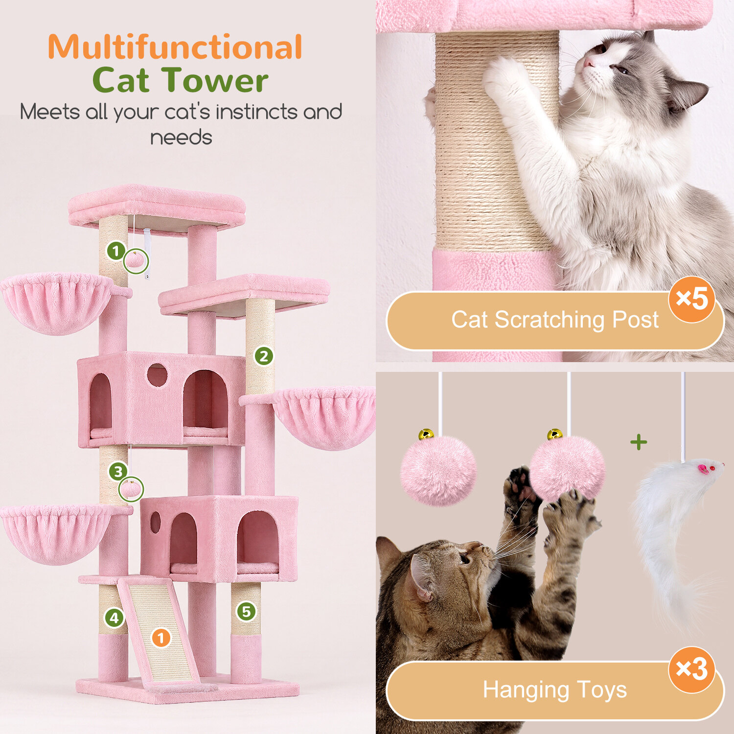 globlazer-f72g-arbre-chat-rose-183-cm-large image 7