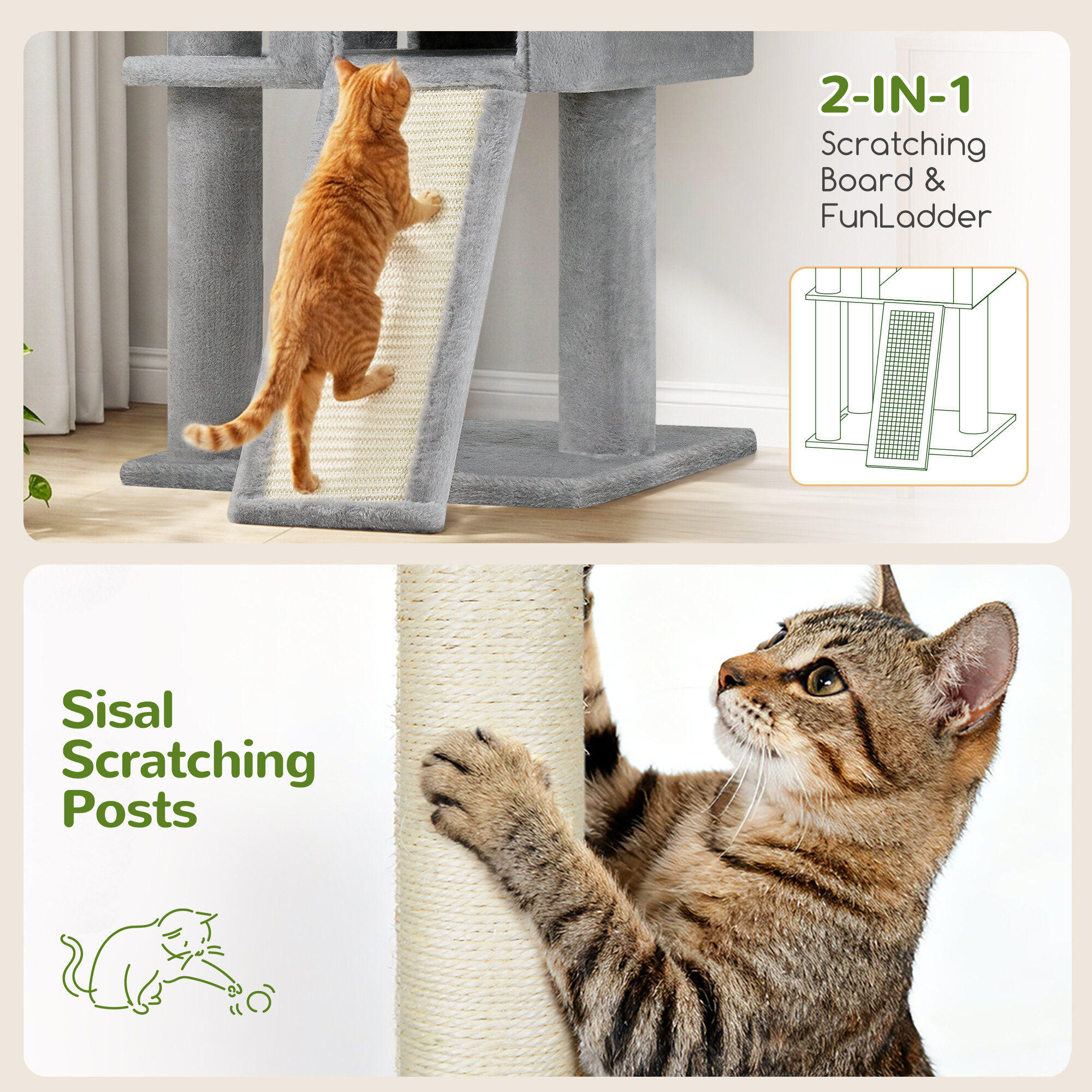 globlazer-f45-arbre-chat-gris-clair-114-cm-compact image 7