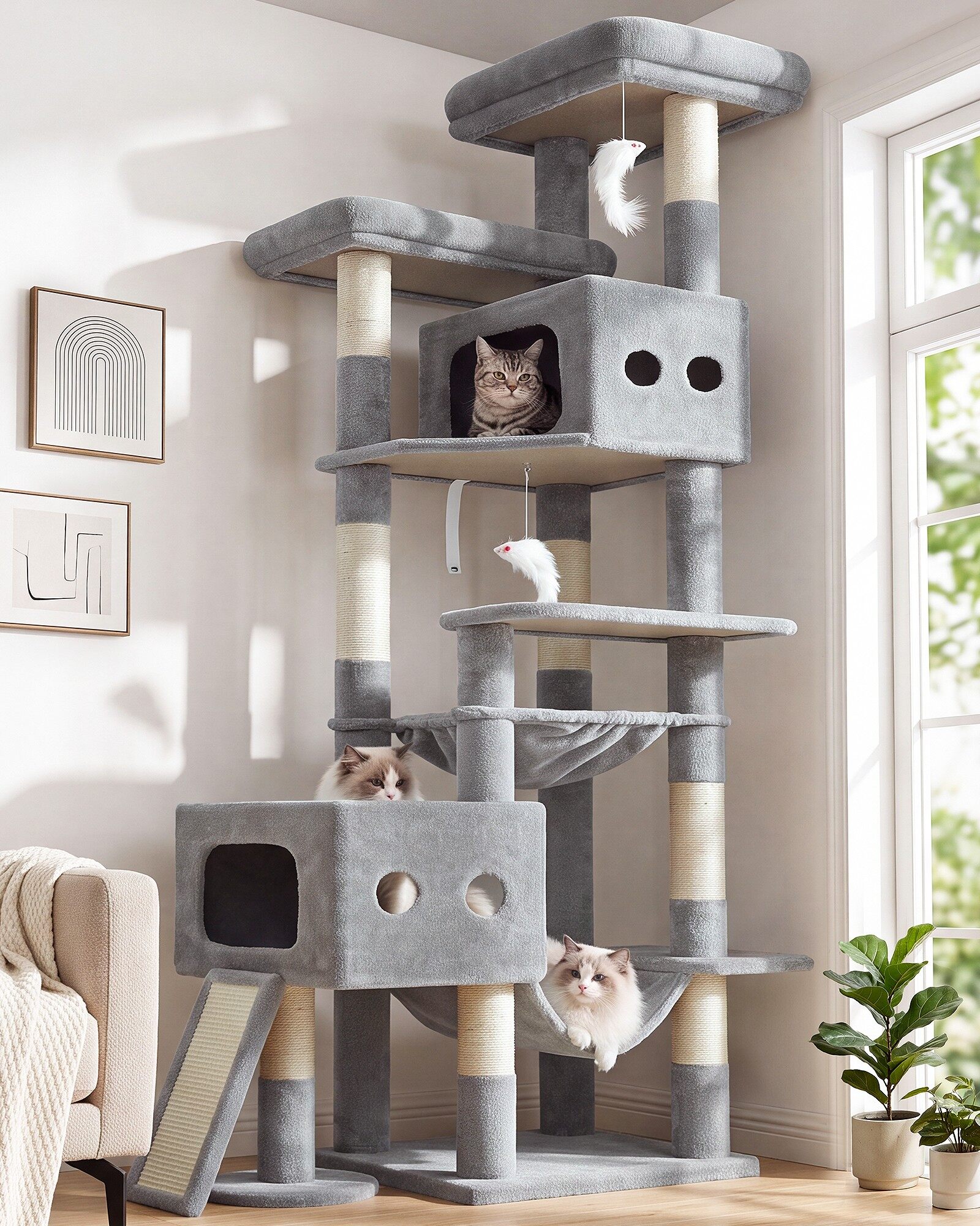 globlazer-s-series-s83g-arbre-chat-gris-clair-83-pouces-robuste image 1