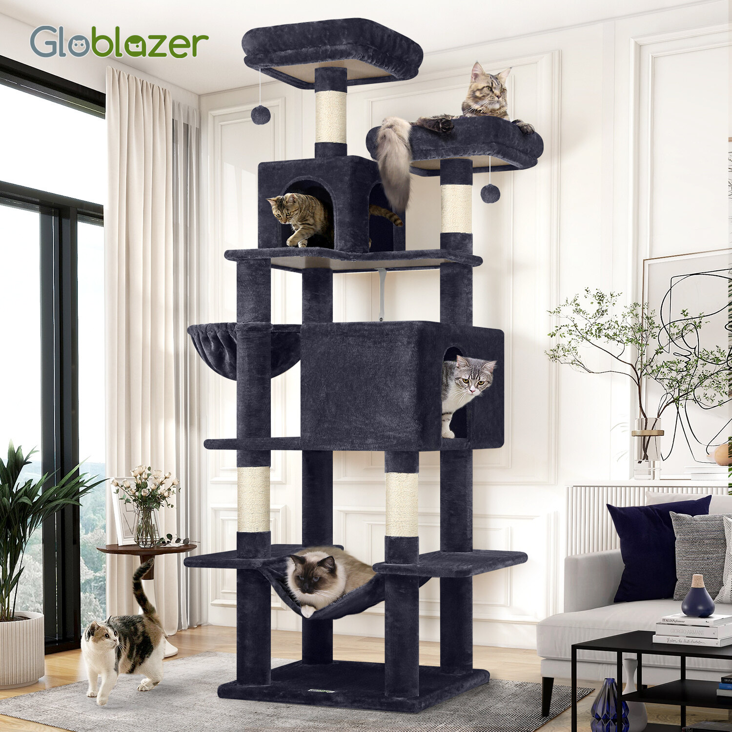 globlazer-f-series-f76-arbre-chat-gris-fonc-76-pouces-adulte image 8