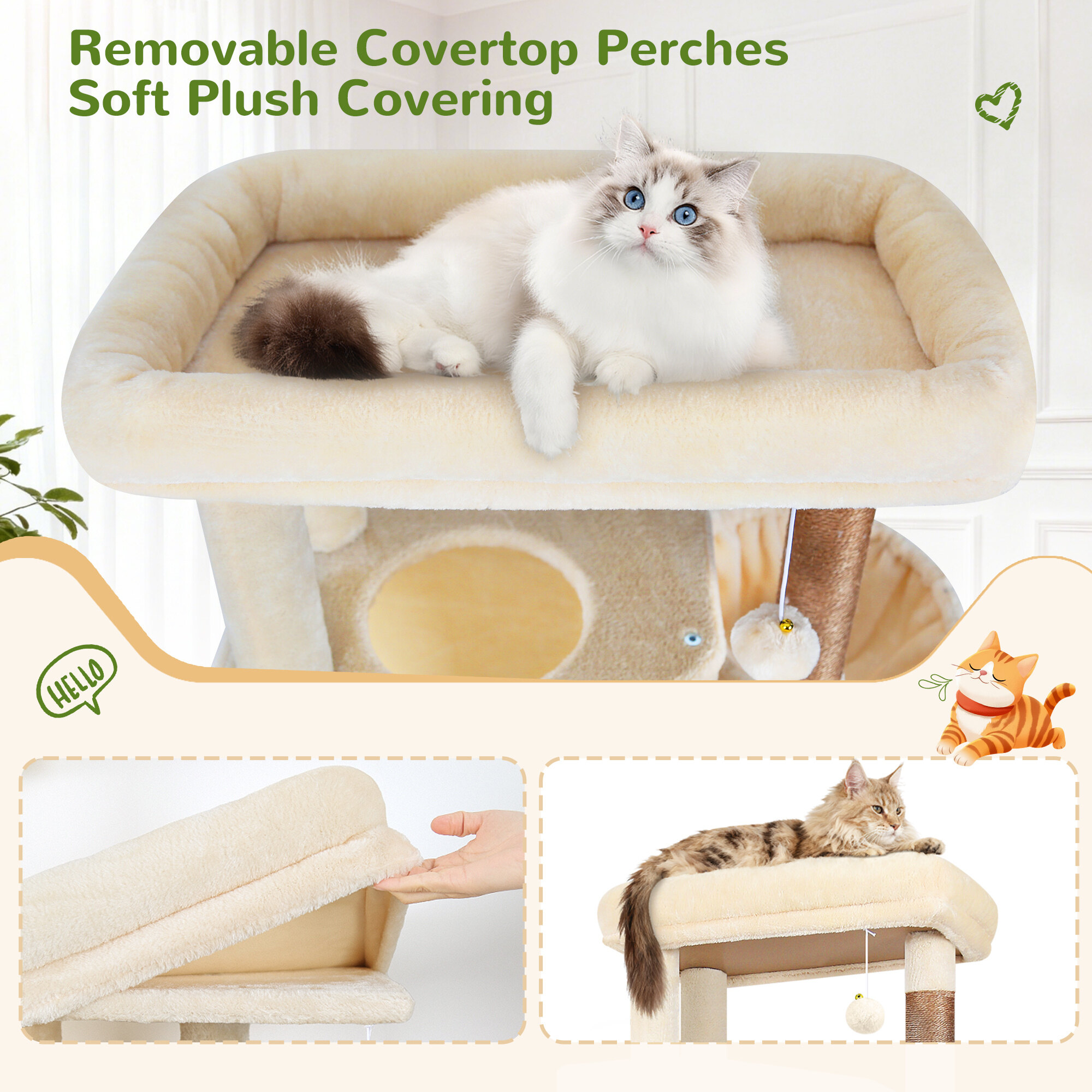 globlazer-s-series-s69b-arbre-chat-beige-175-cm-grand image 5