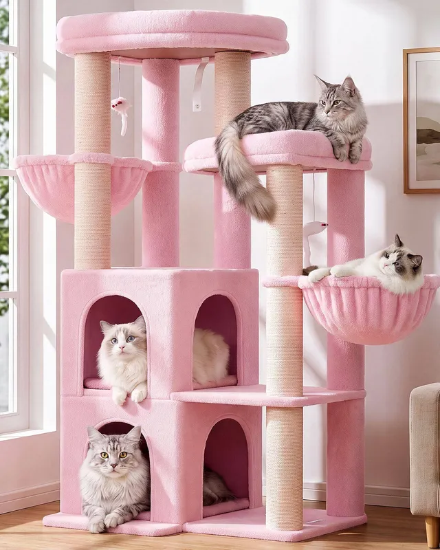 globlazer-s63-arbre-chat-160-cm-rose-grandes-races image 1